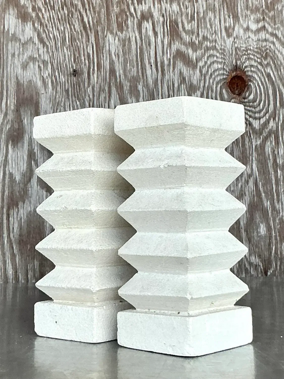 Vintage Boho Zig Zag Candlesticks - A Pair — additional photo 7
