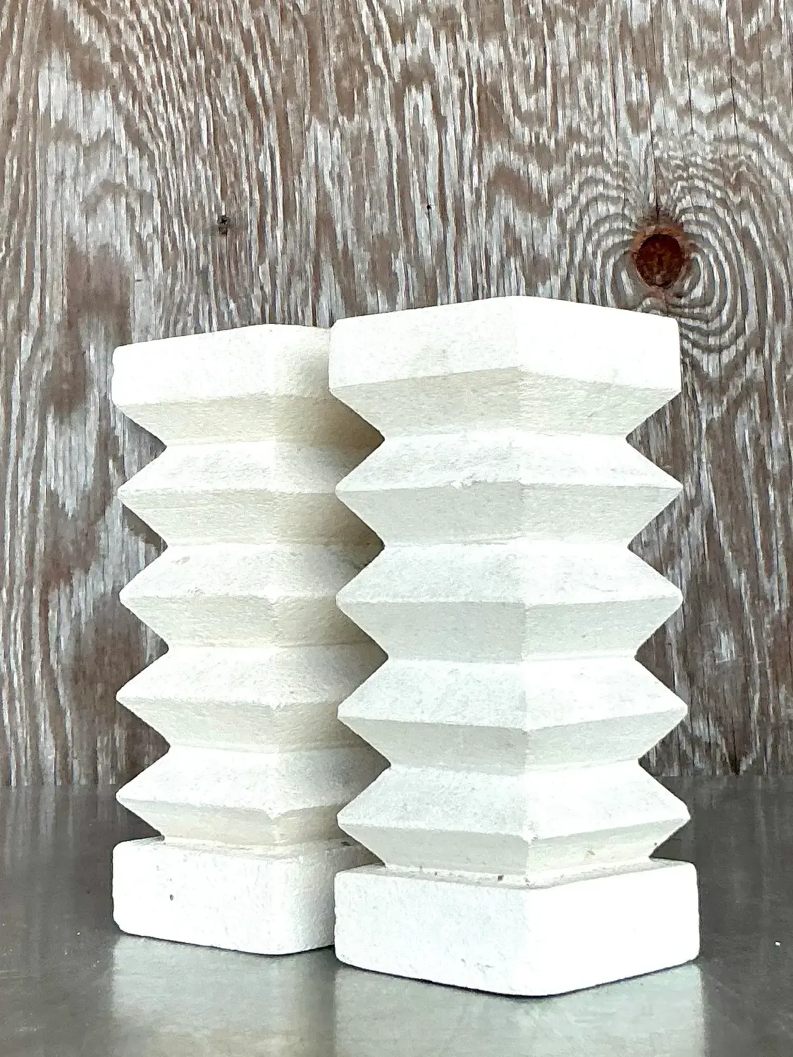 Vintage Boho Zig Zag Candlesticks - A Pair — additional photo 8