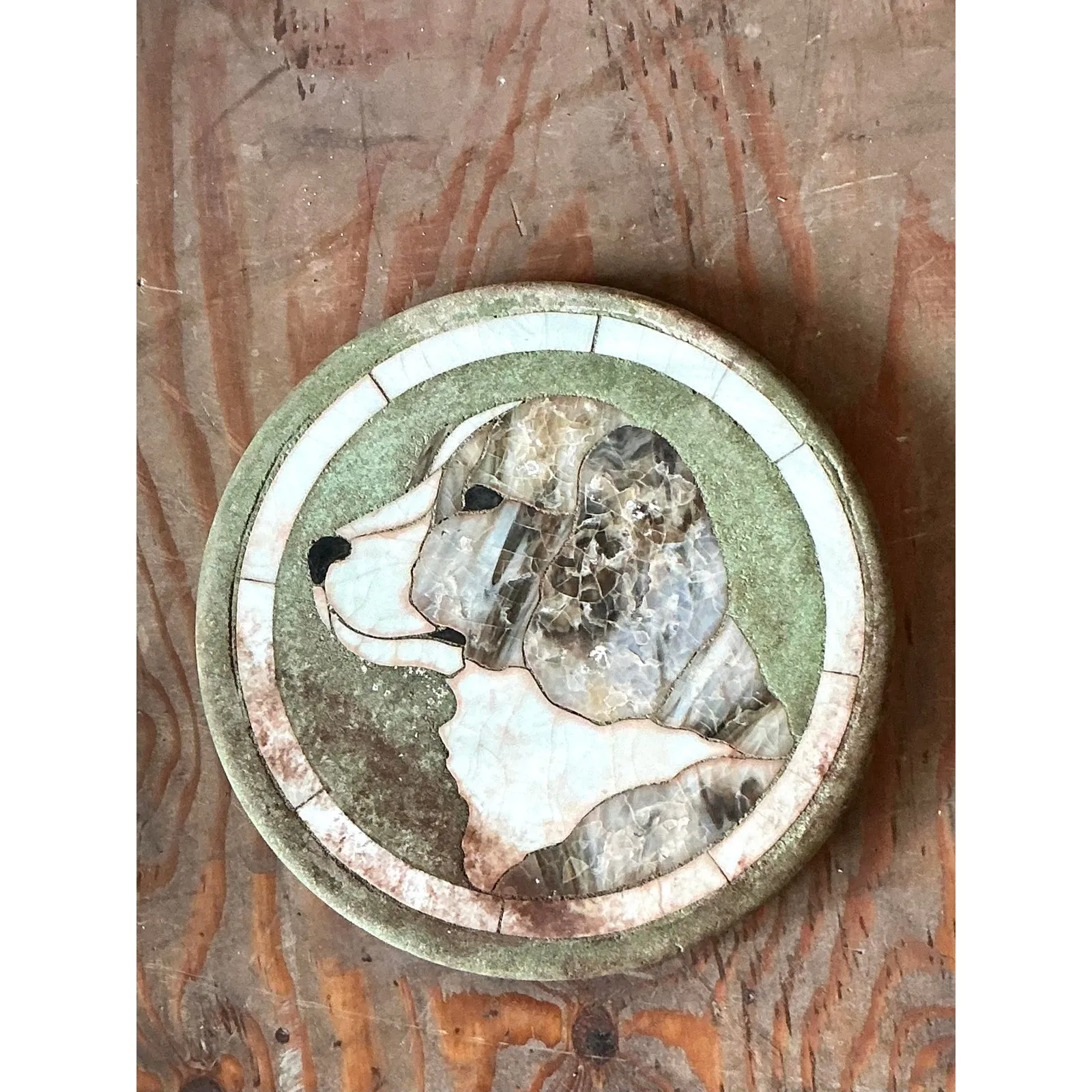 Vintage Bono Inlay Dog Plaque — additional photo 1