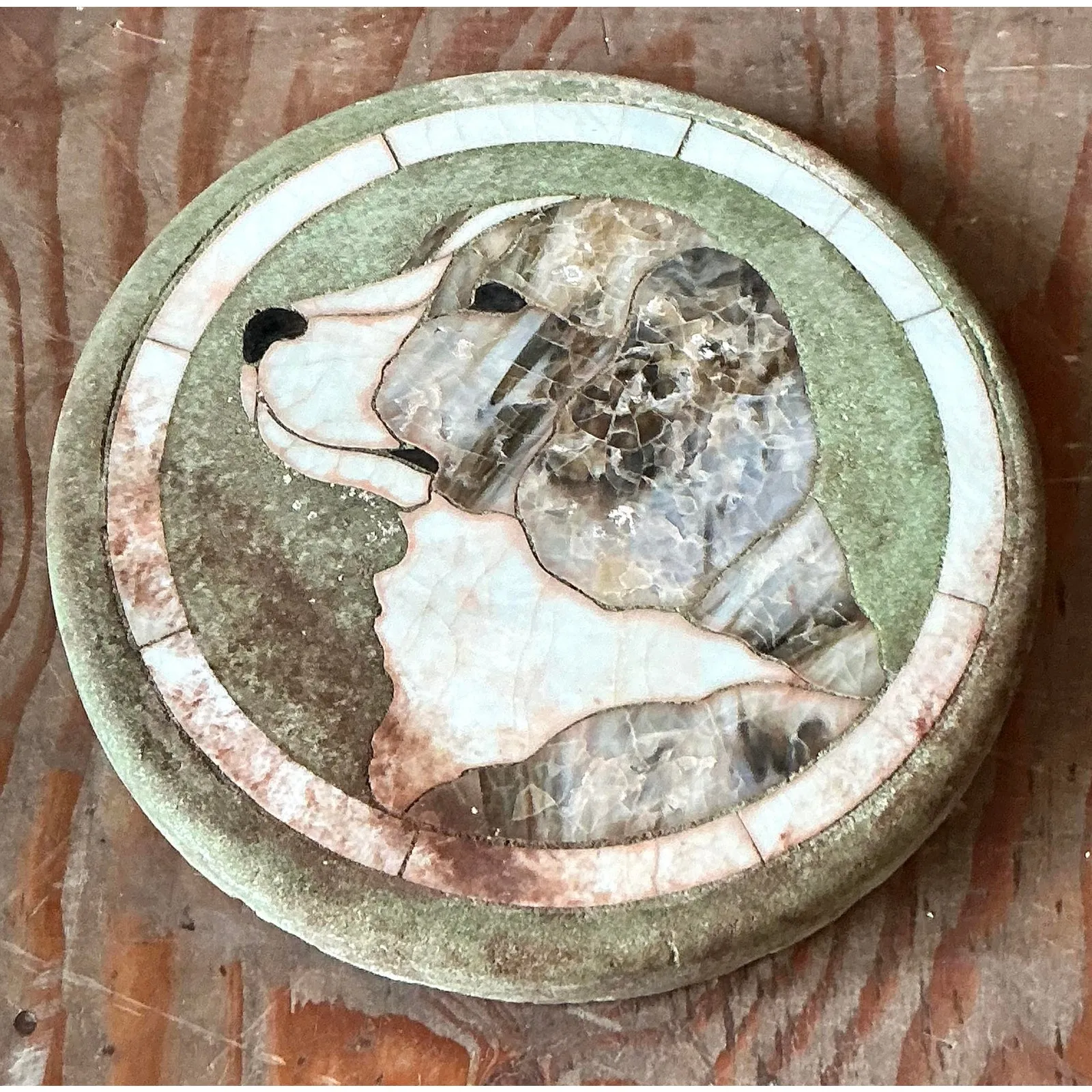 Vintage Bono Inlay Dog Plaque — additional photo 2