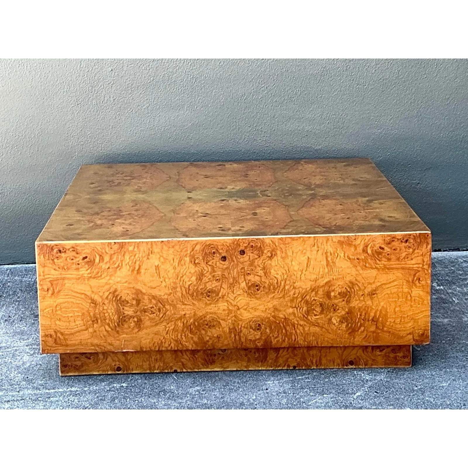 Vintage Book Matched Burl Wood Coffee Table — additional photo 5