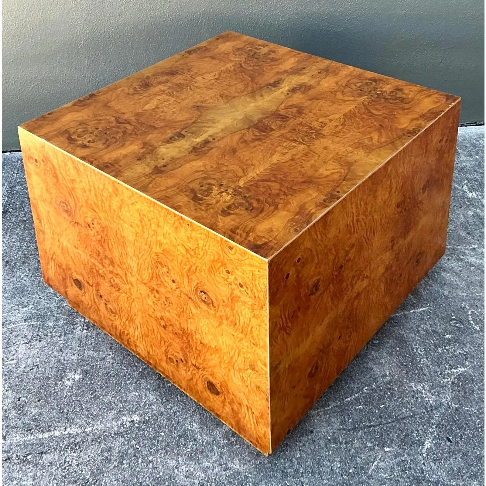 Vintage Book Matched Burl Wood Table — additional photo 1