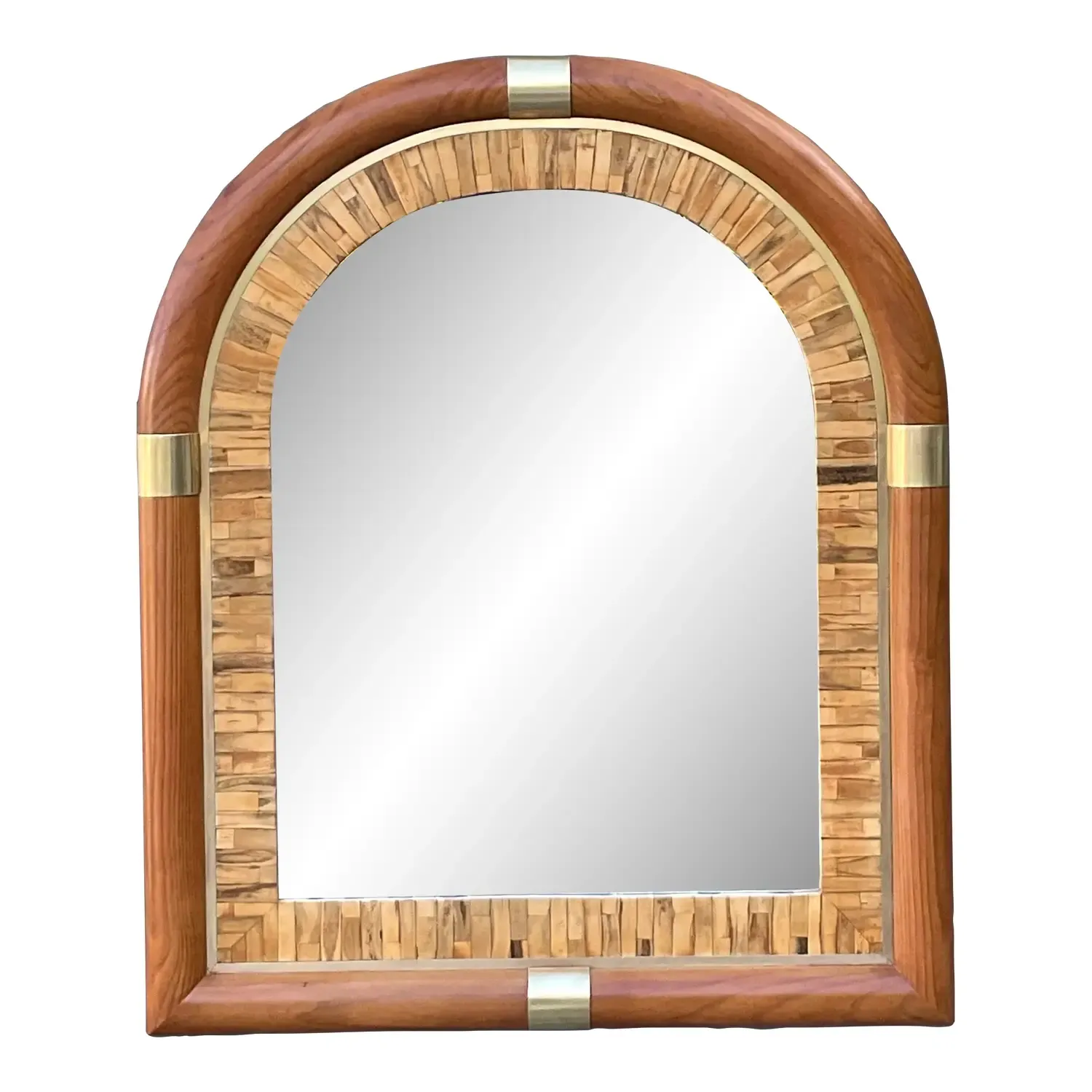 Vintage Brass Arched Mirror — additional photo 1