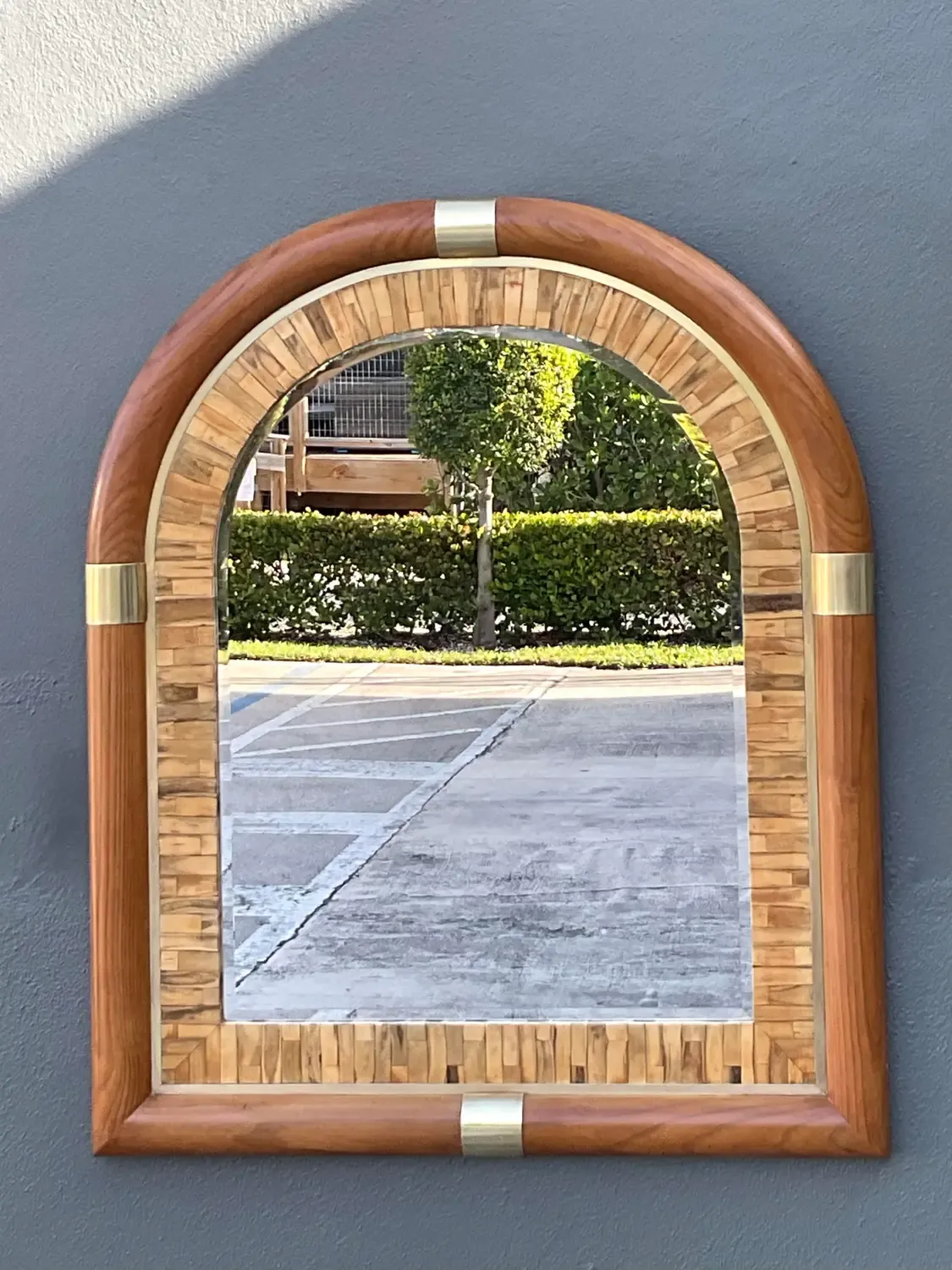 Vintage Brass Arched Mirror — additional photo 2