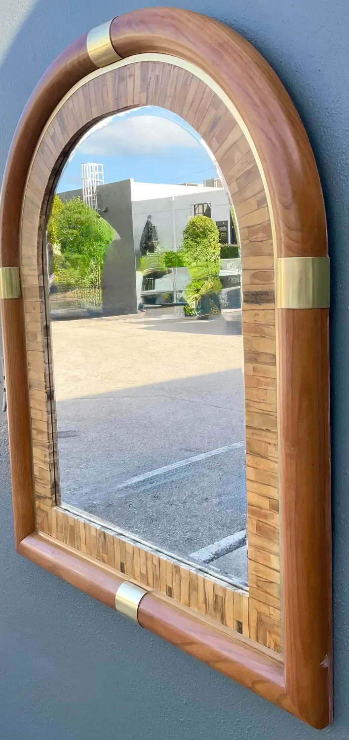Vintage Brass Arched Mirror — additional photo 3