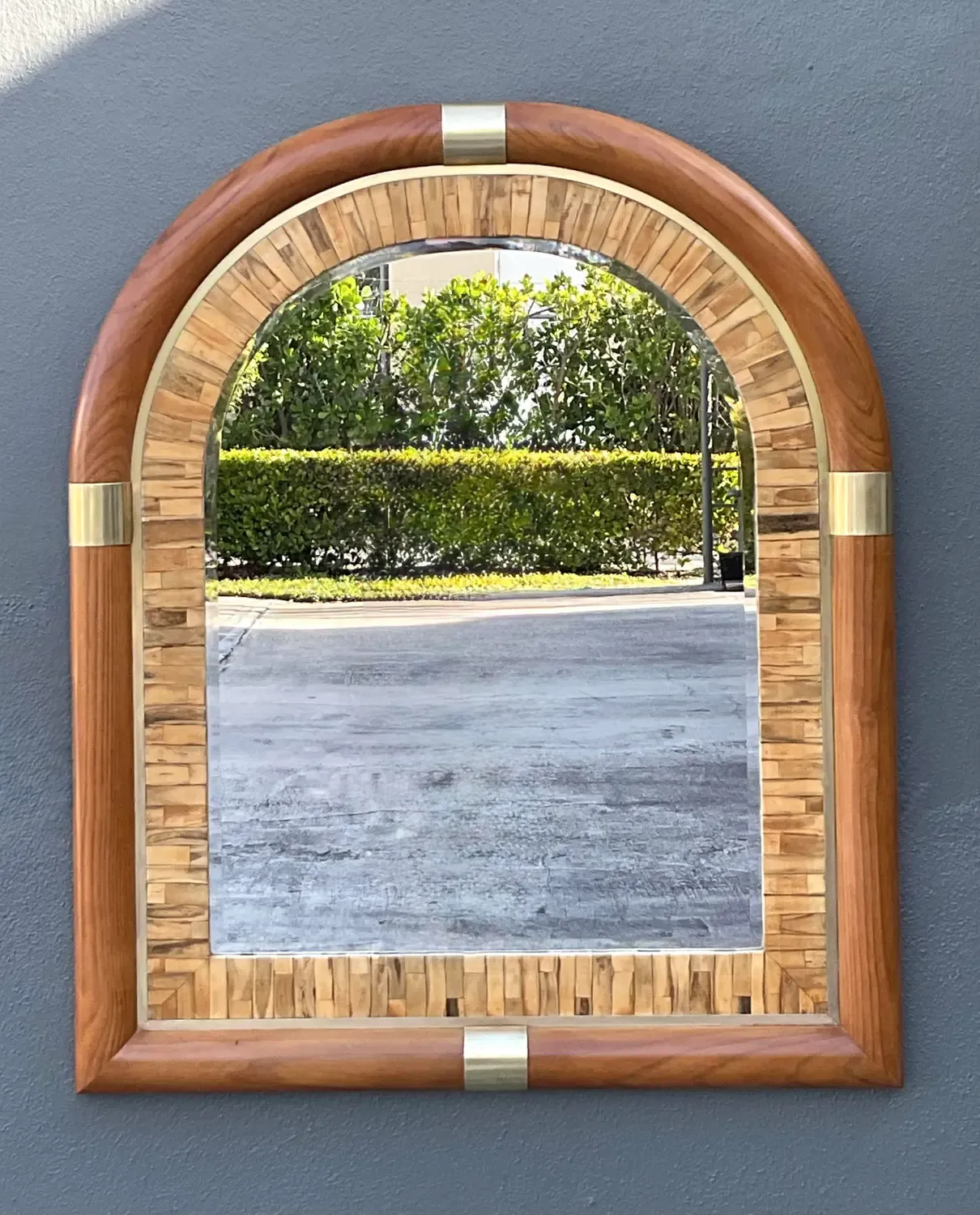 Vintage Brass Arched Mirror — additional photo 4