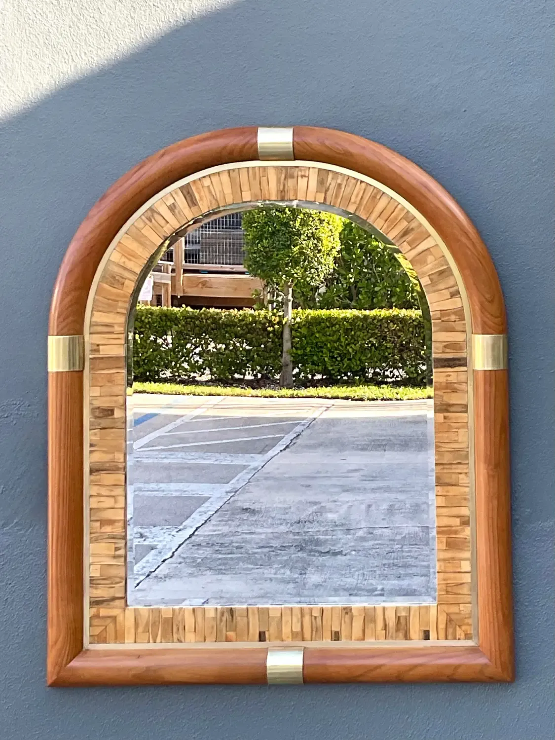 Vintage Brass Arched Mirror — additional photo 8