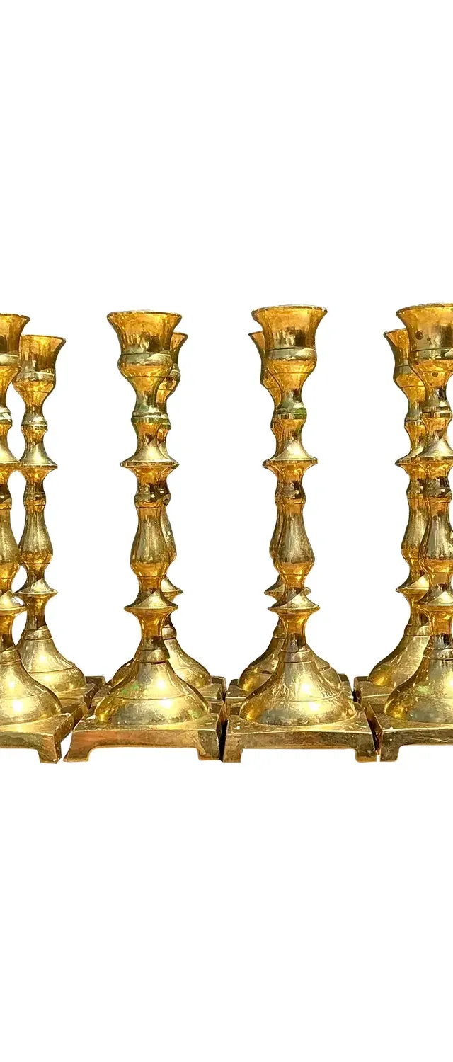 Vintage Brass Centerpiece Candles - Set of 12