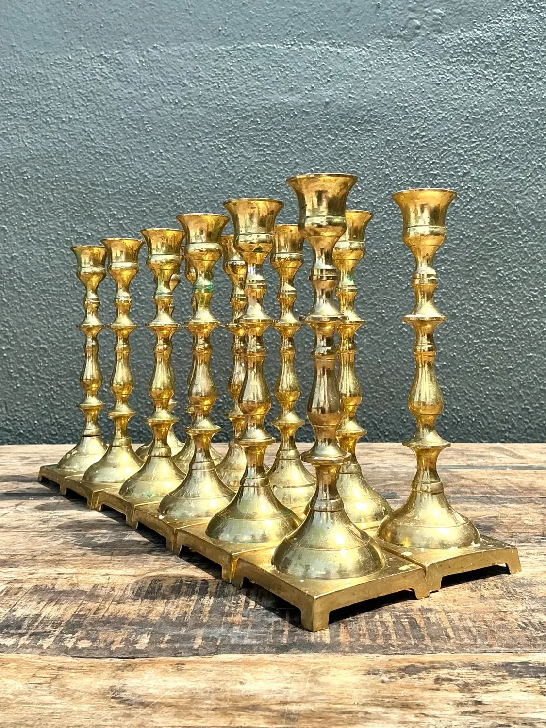 Vintage Brass Centerpiece Candles - Set of 12 — additional photo 1