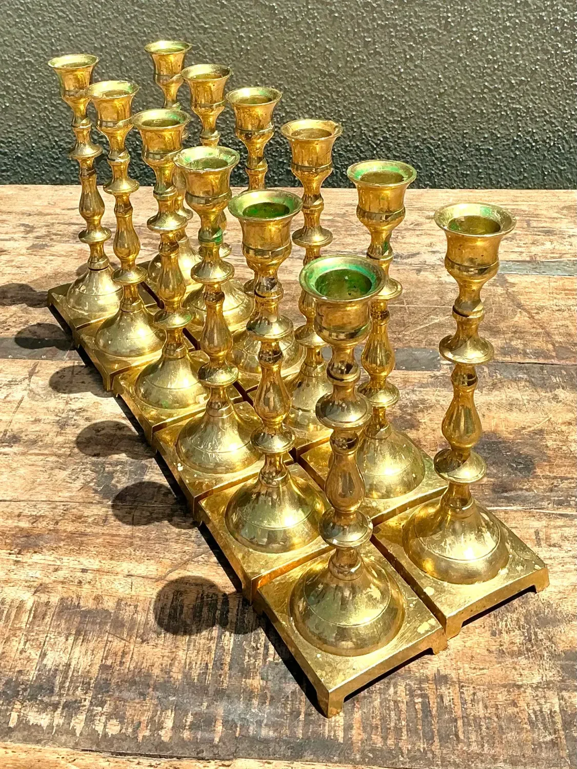 Vintage Brass Centerpiece Candles - Set of 12 — additional photo 2