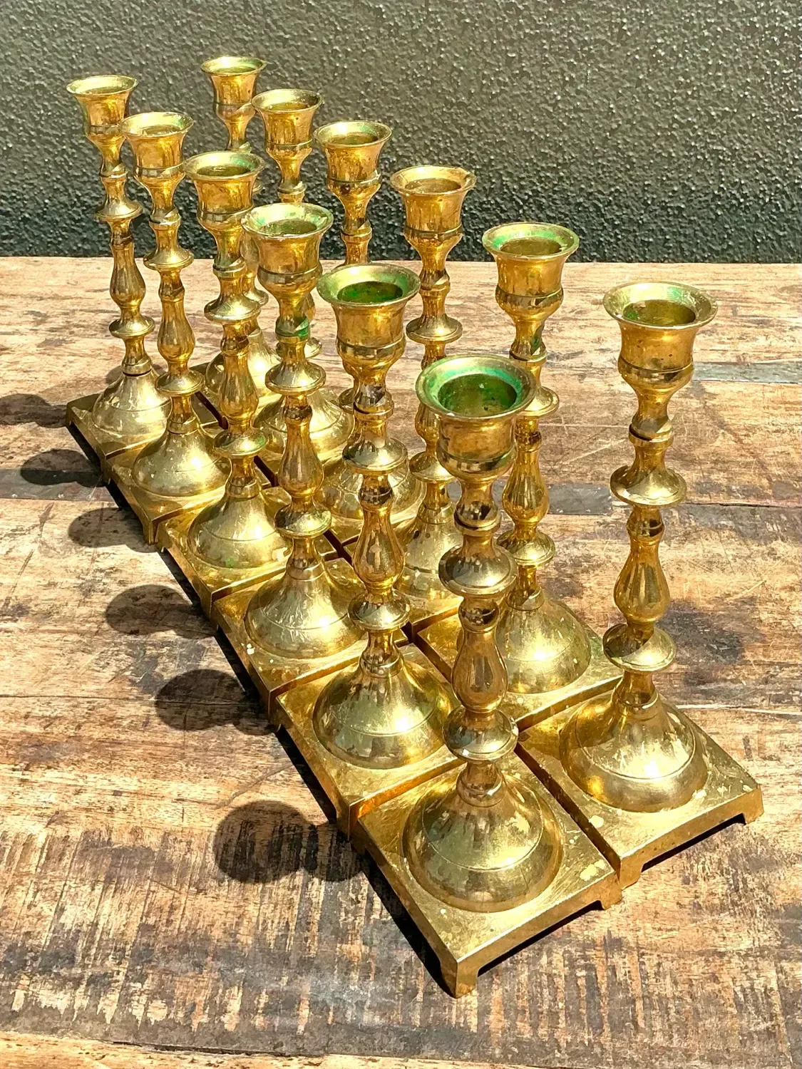 Vintage Brass Centerpiece Candles - Set of 12 — additional photo 3