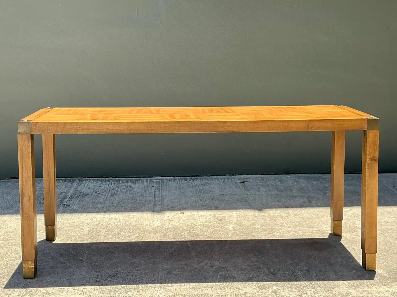Vintage Brass Detail Campaign Console Table — additional photo 2