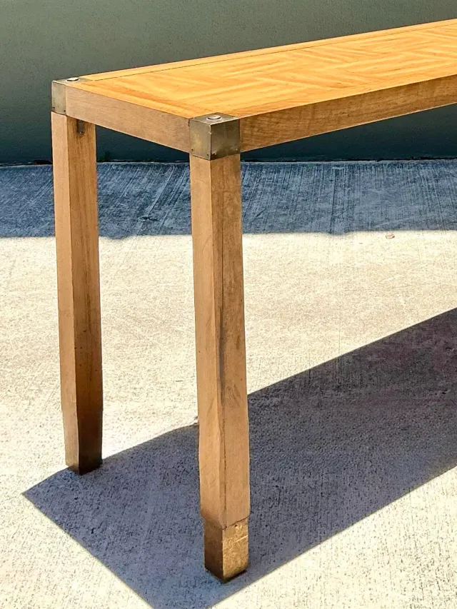 Vintage Brass Detail Campaign Console Table — additional photo 3