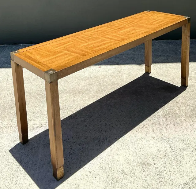 Vintage Brass Detail Campaign Console Table — additional photo 8