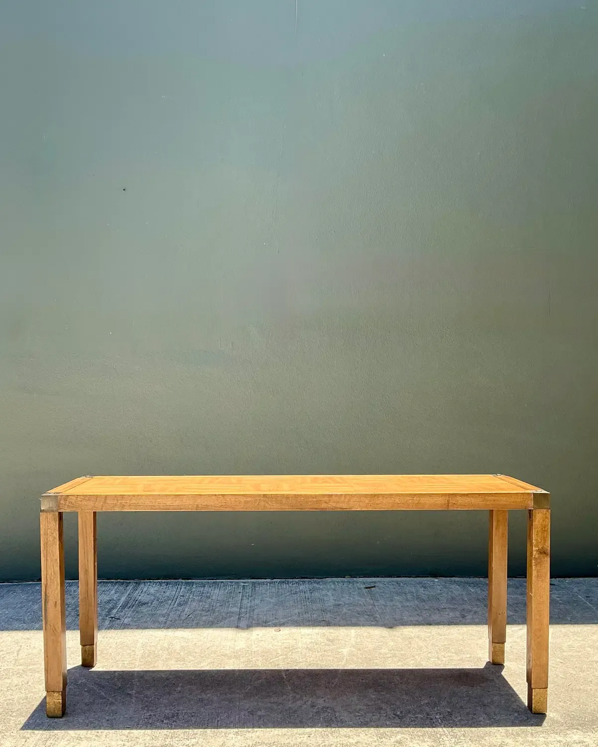 Vintage Brass Detail Campaign Console Table — additional photo 5