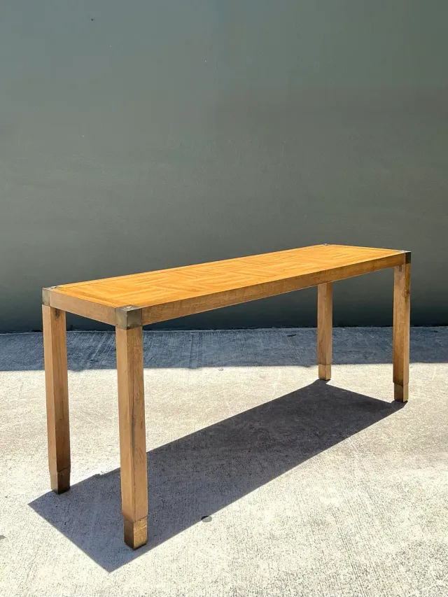 Vintage Brass Detail Campaign Console Table — additional photo 7