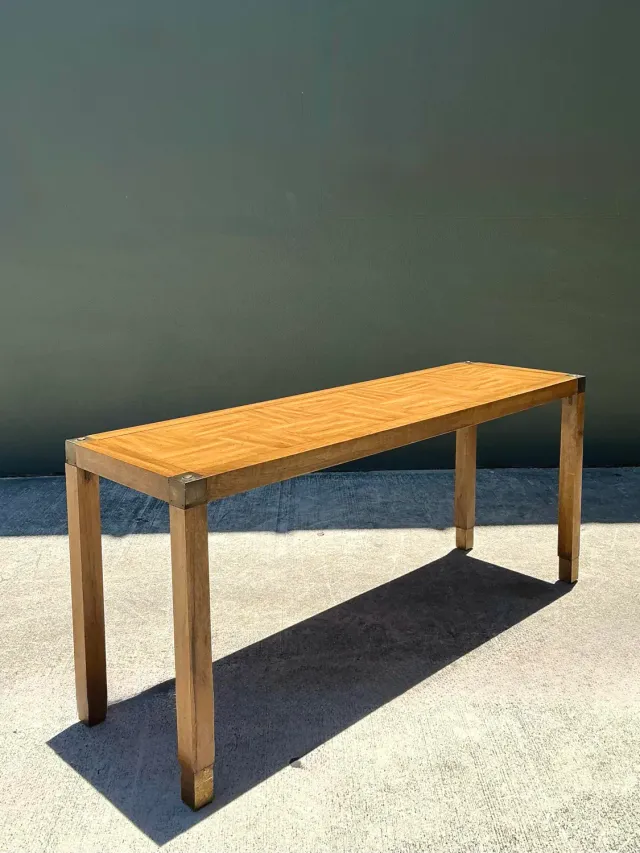 Vintage Brass Detail Campaign Console Table — additional photo 6