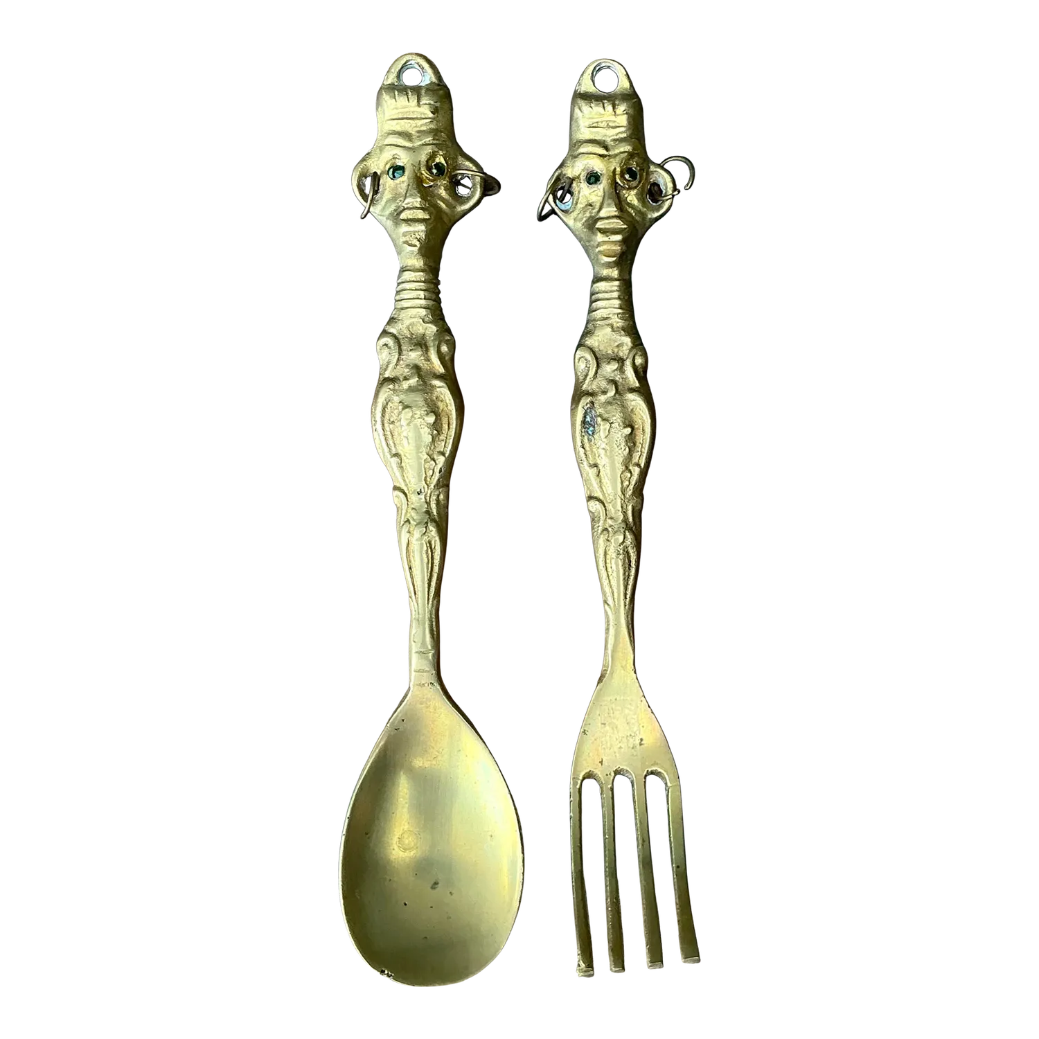 Vintage Brass Tribal Serving Set — additional photo 5
