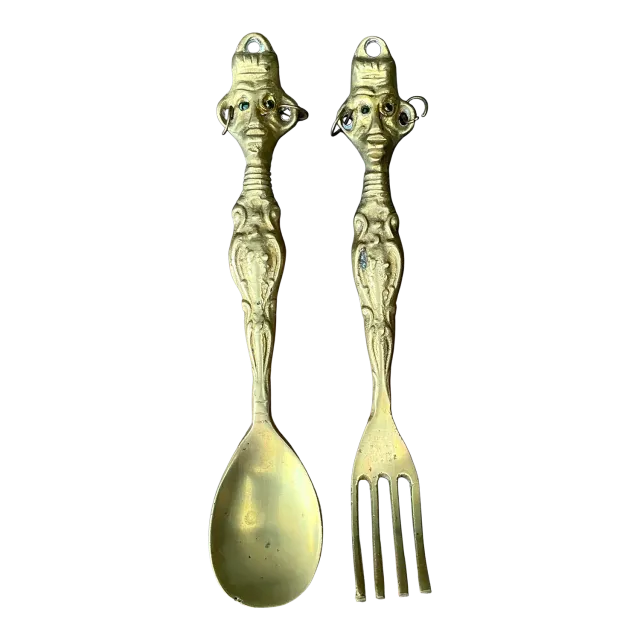 Vintage Brass Tribal Serving Set — additional photo 5