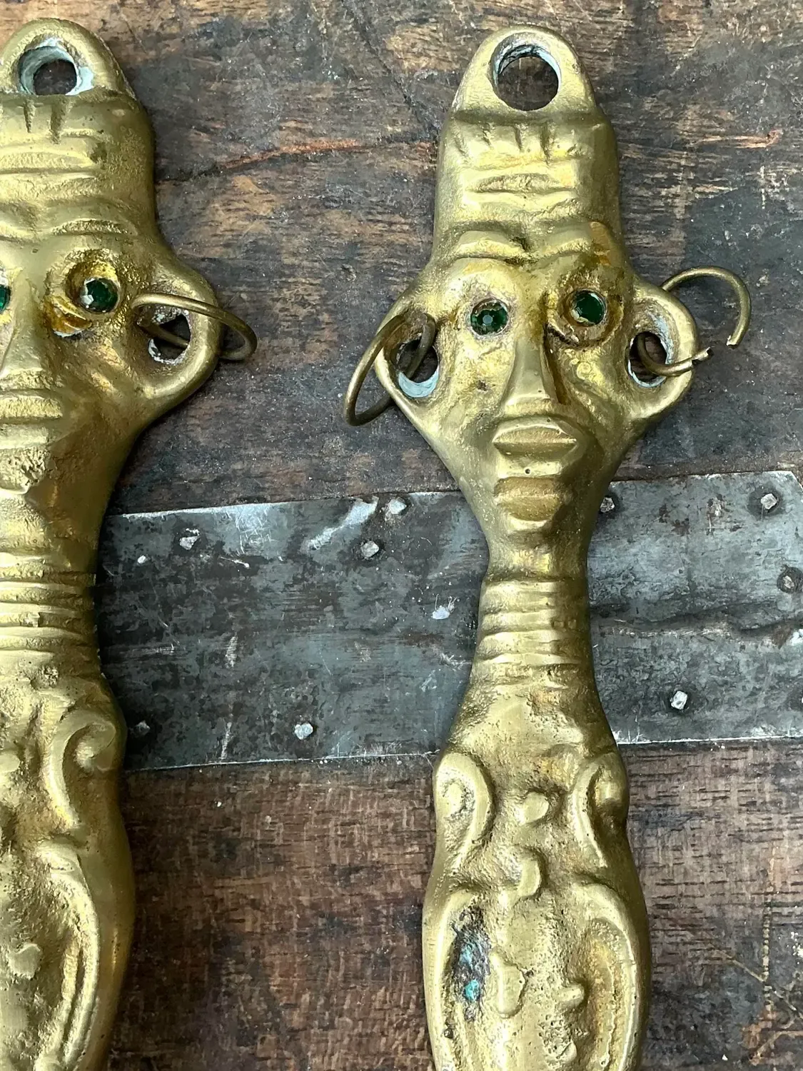 Vintage Brass Tribal Serving Set — additional photo 7
