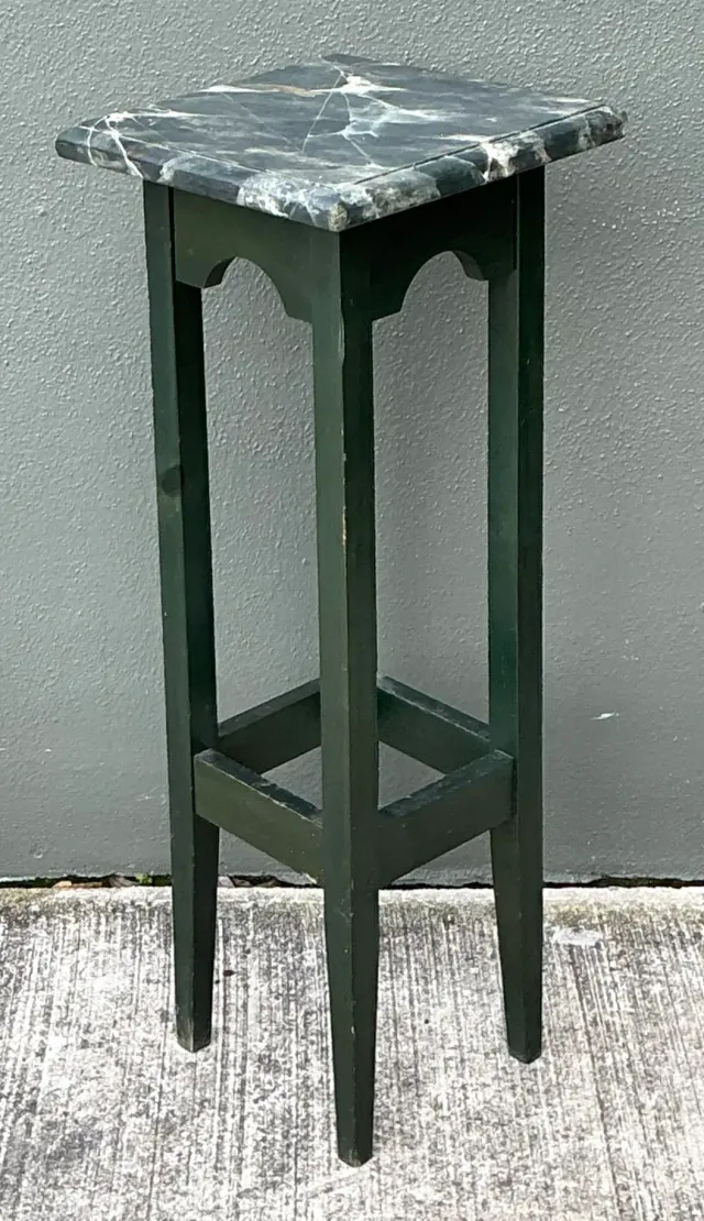 Vintage Brazilian Faux Finished Marble Pedestal — additional photo 4