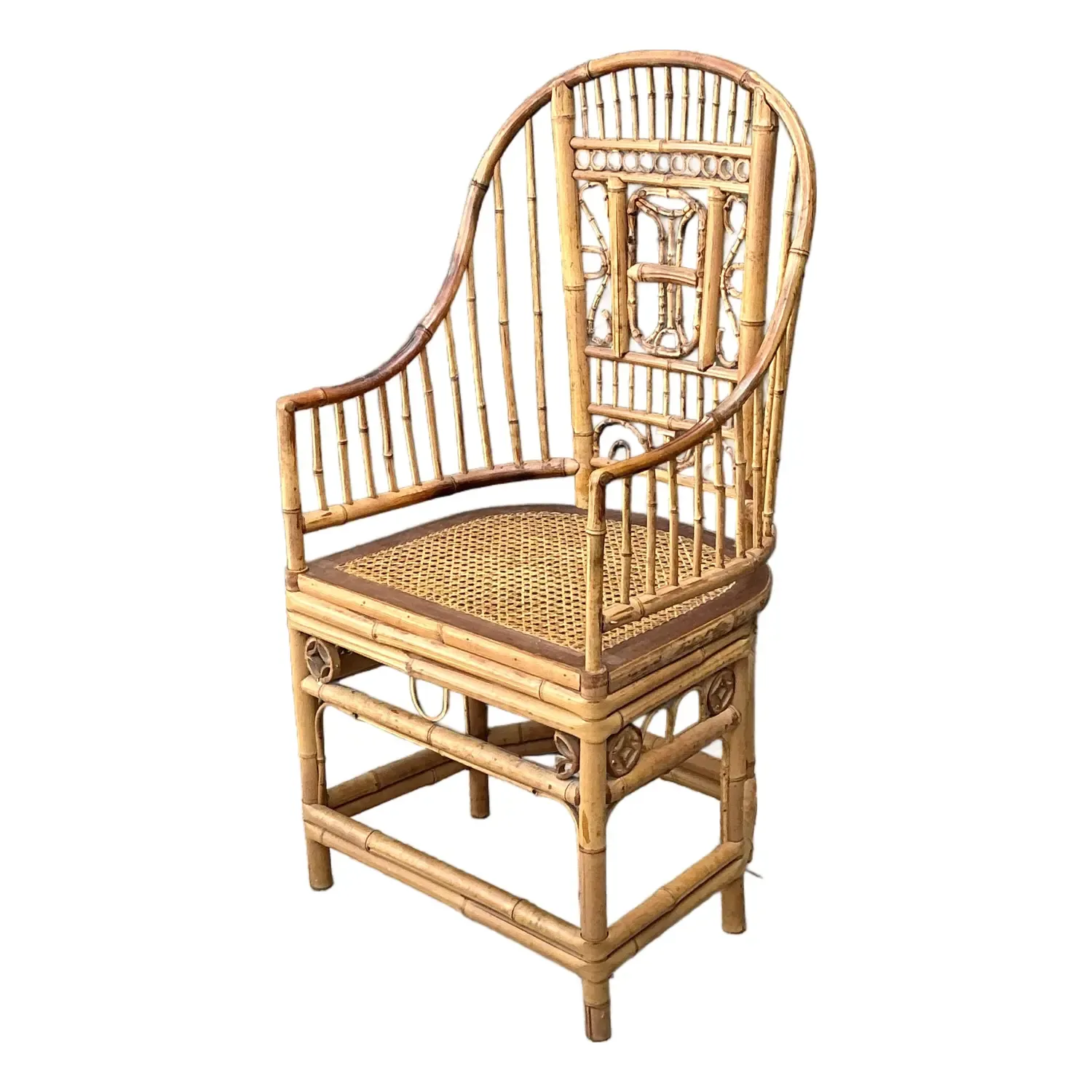 Vintage Brighton Pavilion High Back Rattan Chair — additional photo 1
