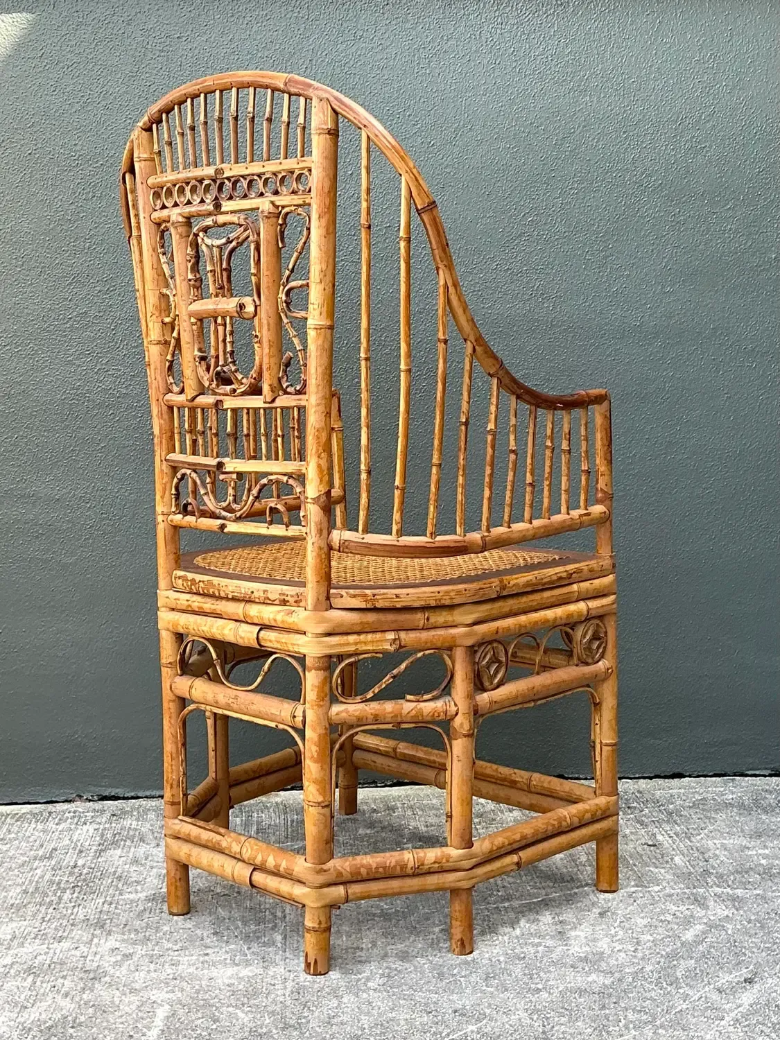 Vintage Brighton Pavilion High Back Rattan Chair — additional photo 3