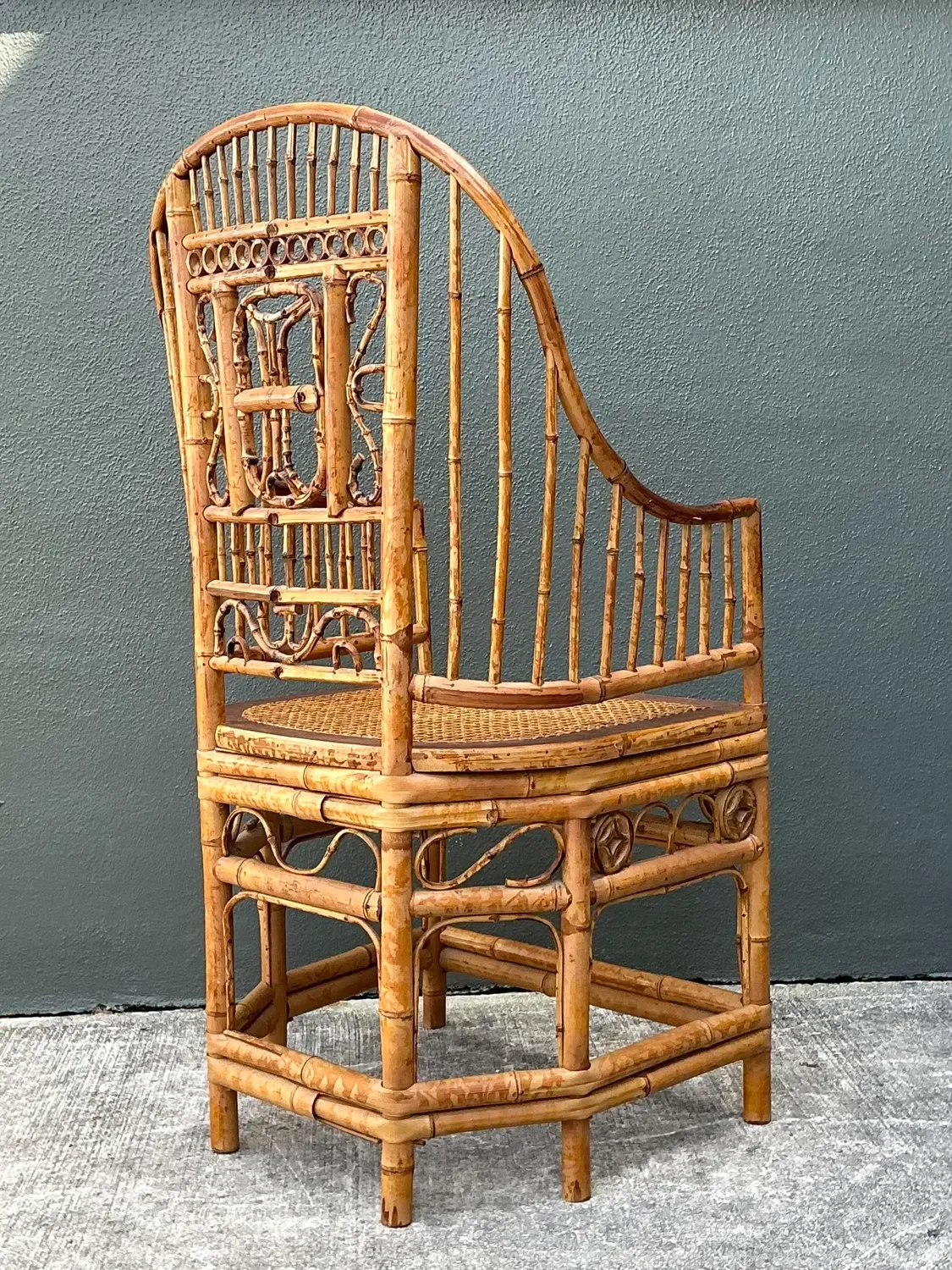 Vintage Brighton Pavilion High Back Rattan Chair — additional photo 4