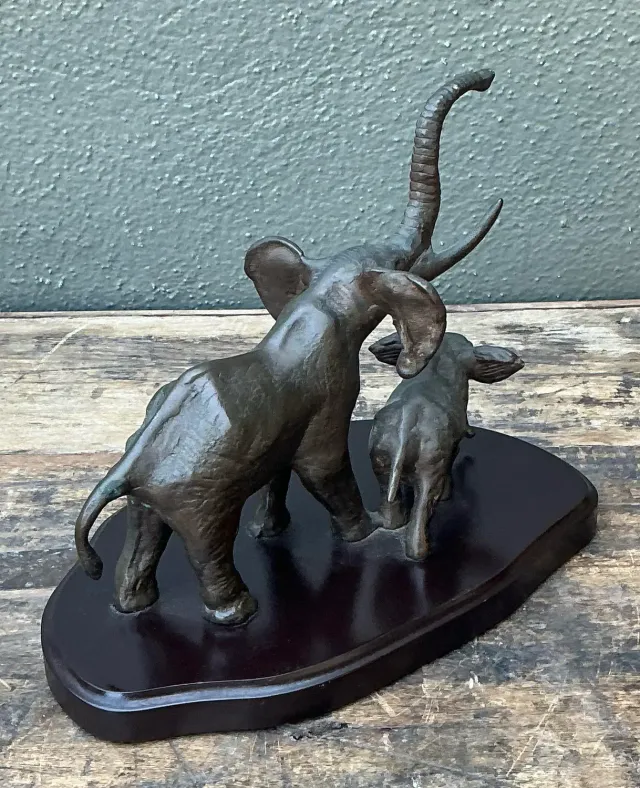 Vintage Bronze Elephant Family — additional photo 8