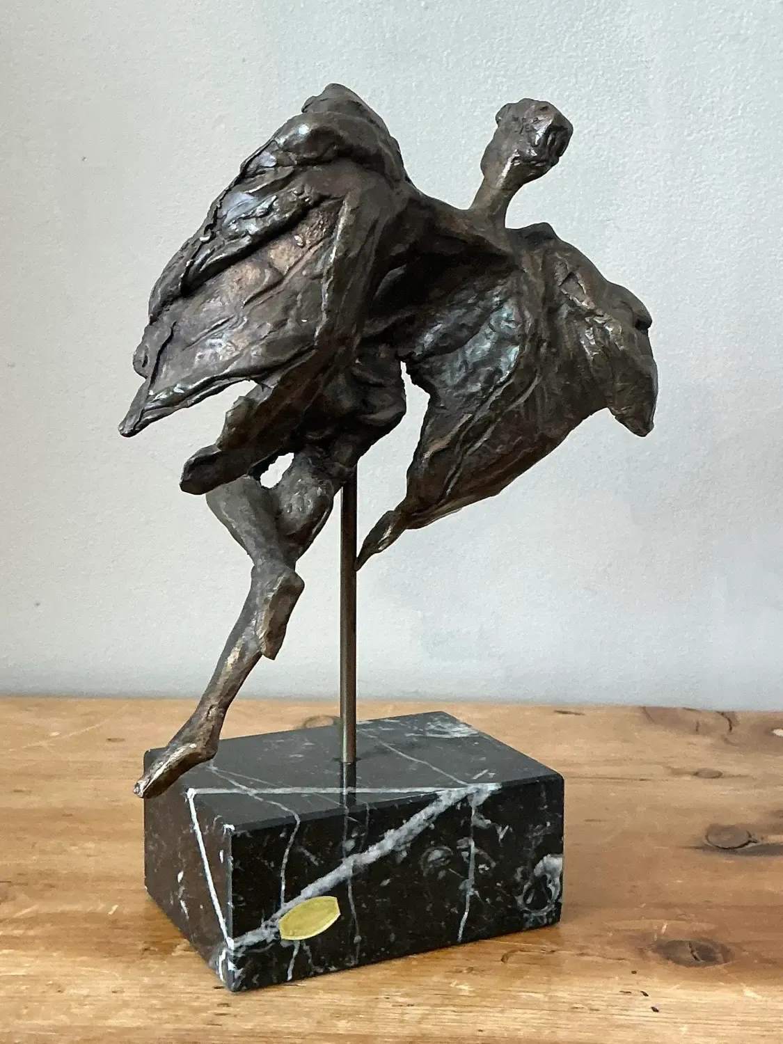 Vintage Bronze Flying Angle Sculpture — additional photo 2