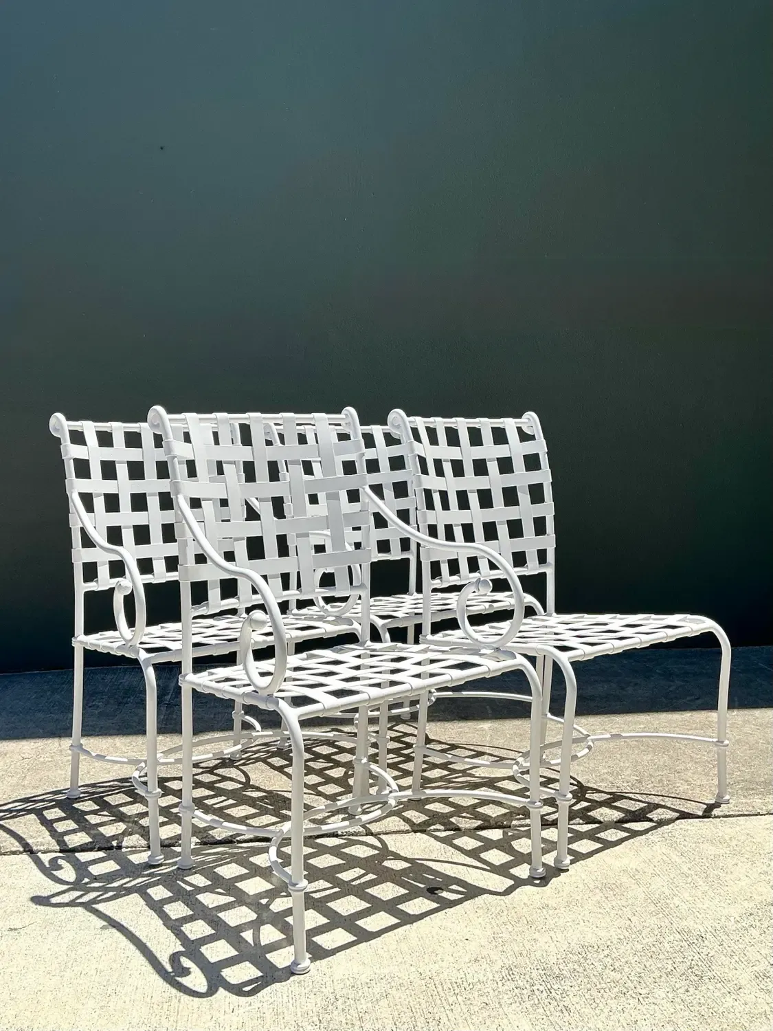 Vintage Brown Jordan Cast Aluminum “Florentine” Dining Chairs - Set of 4