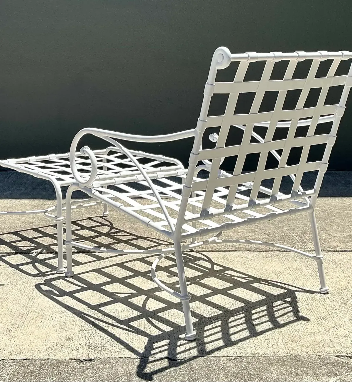 Vintage Brown Jordan Cast Aluminum “Florentine” Lounge Chair and Ottoman