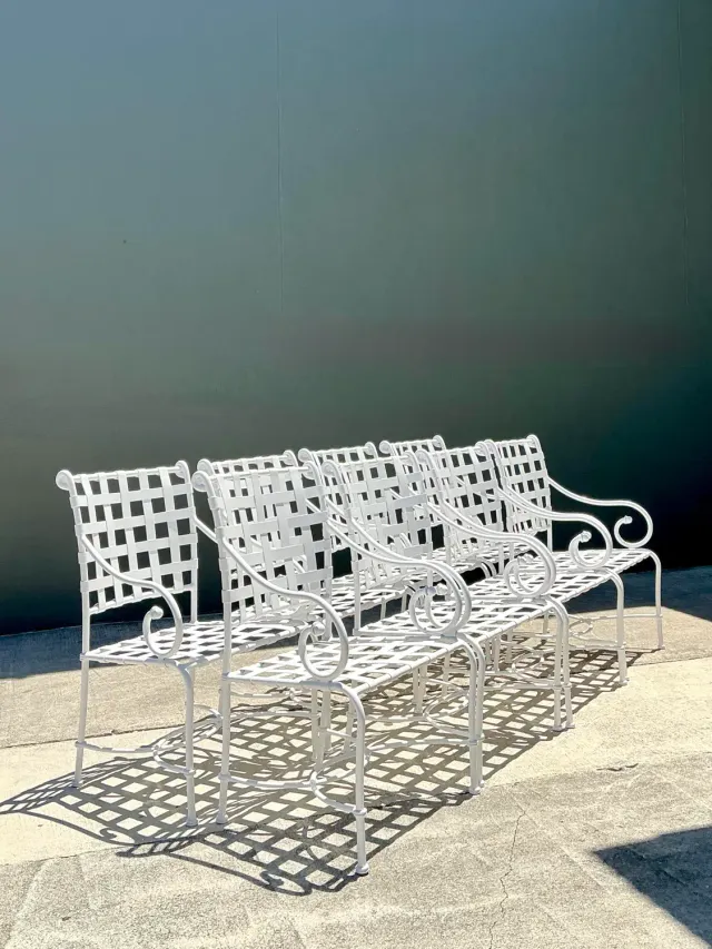 Vintage Brown Jordan Cast Aluminum “Florentine”:Dining Chairs - Set of 8 — additional photo 4