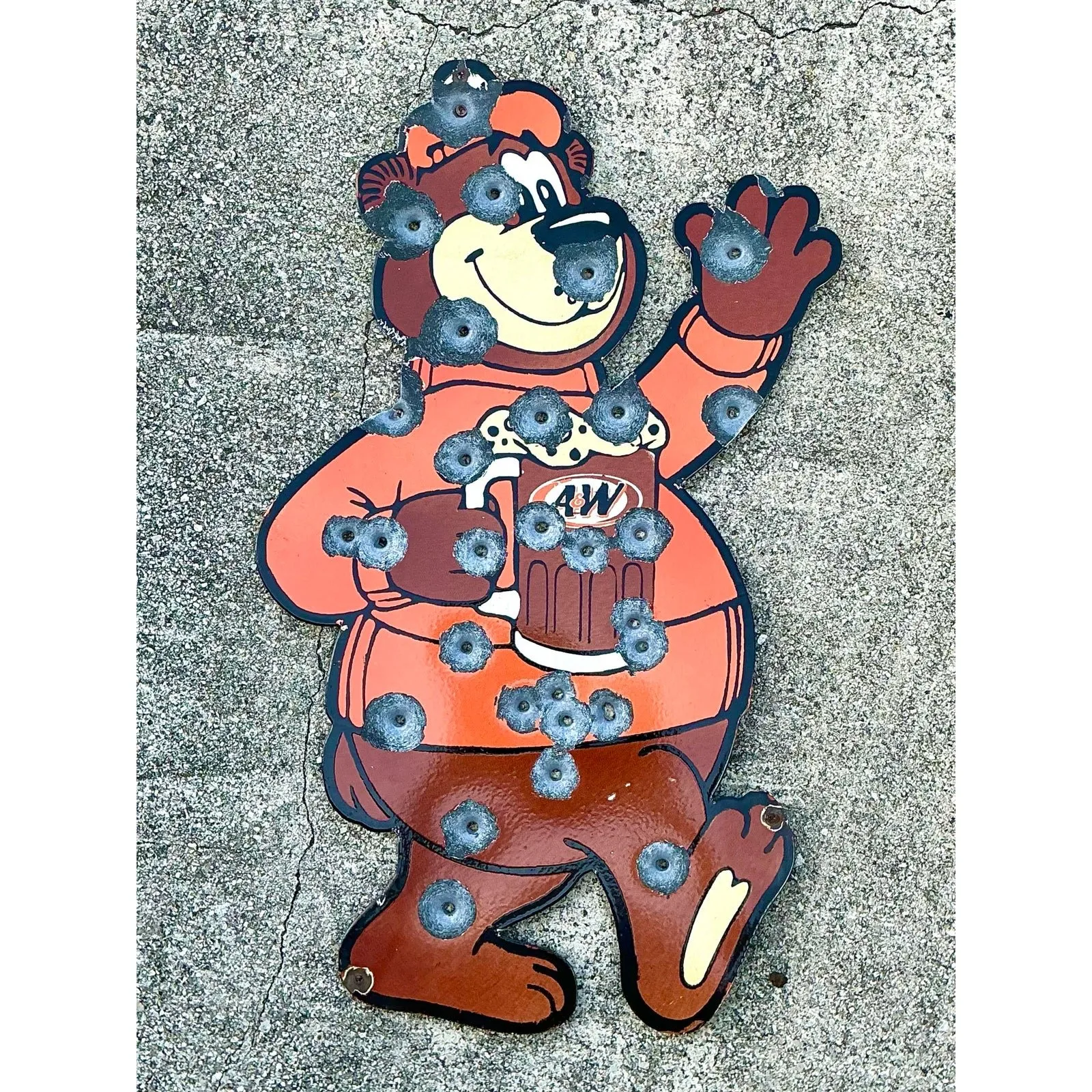 Vintage Bullet Hole Bear Wall Sculpture — additional photo 4
