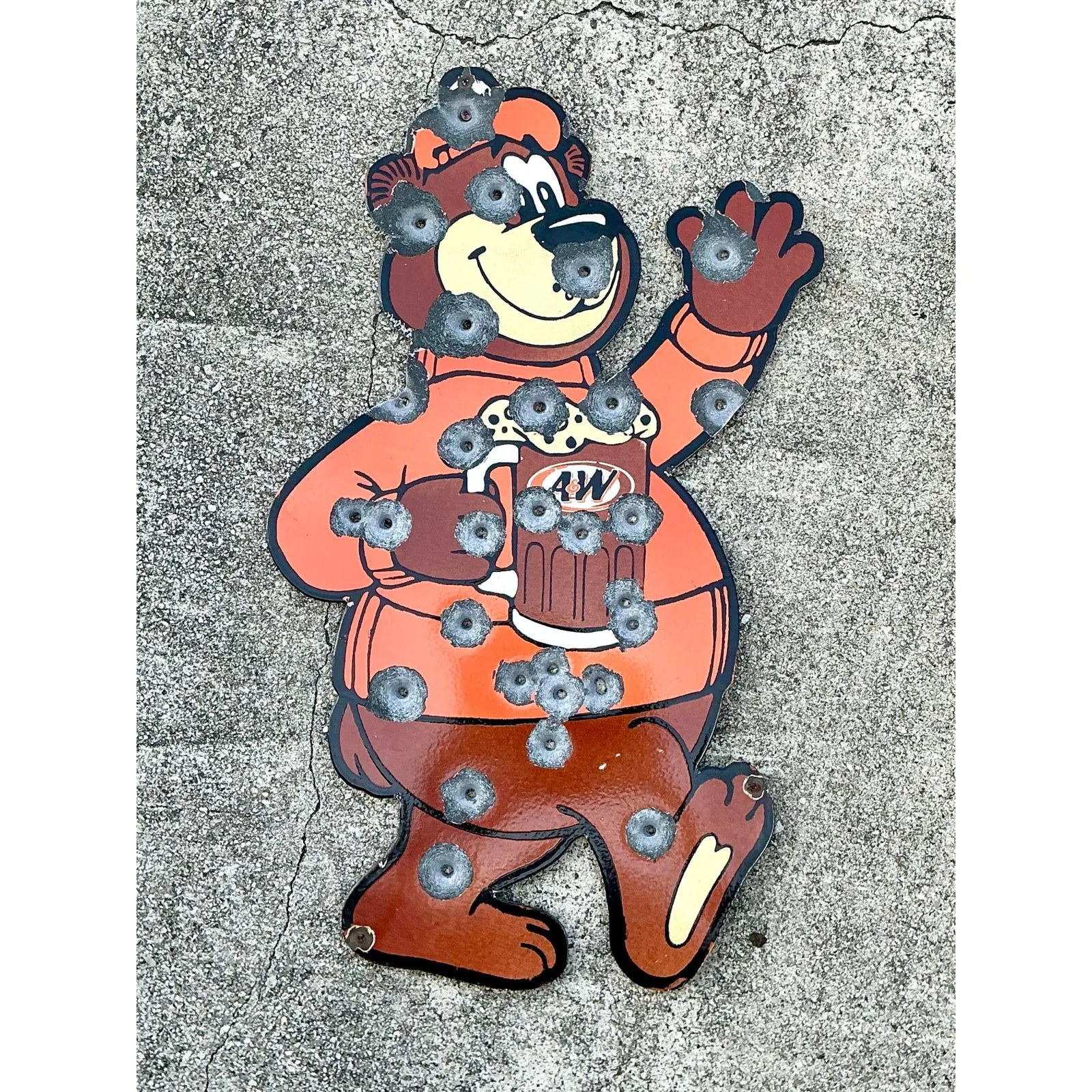 Vintage Bullet Hole Bear Wall Sculpture — additional photo 2