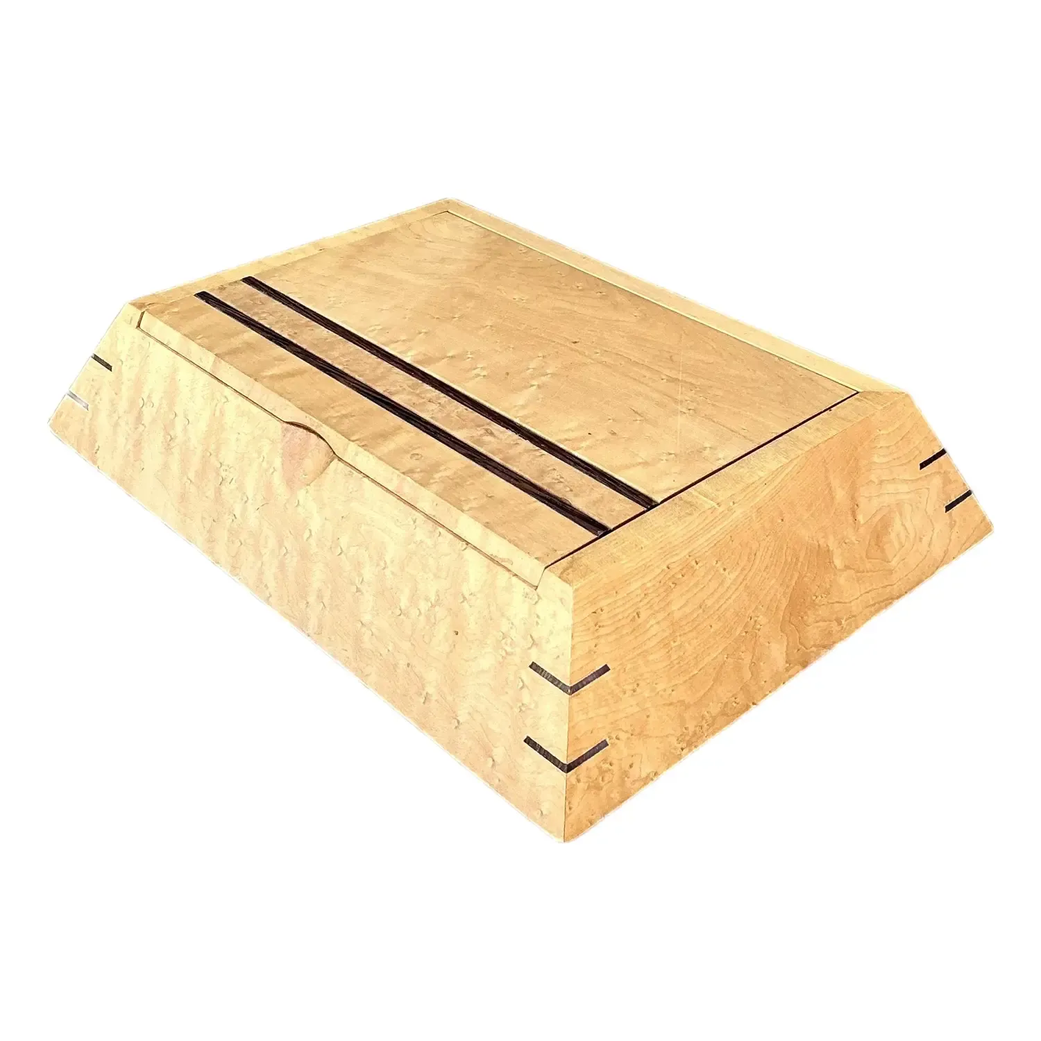 Vintage Burl Wood Angled Box — additional photo 1