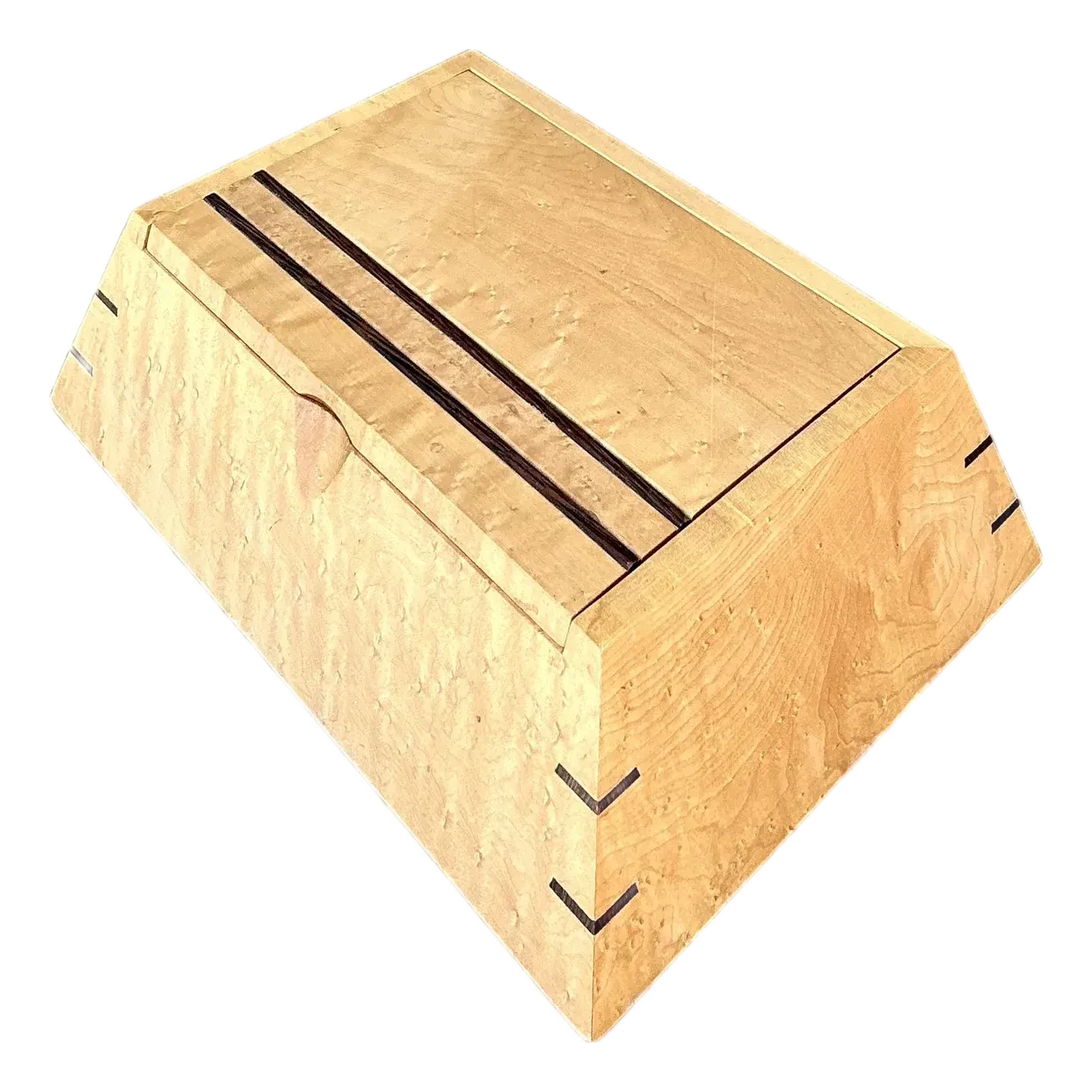 Vintage Burl Wood Angled Box — additional photo 3