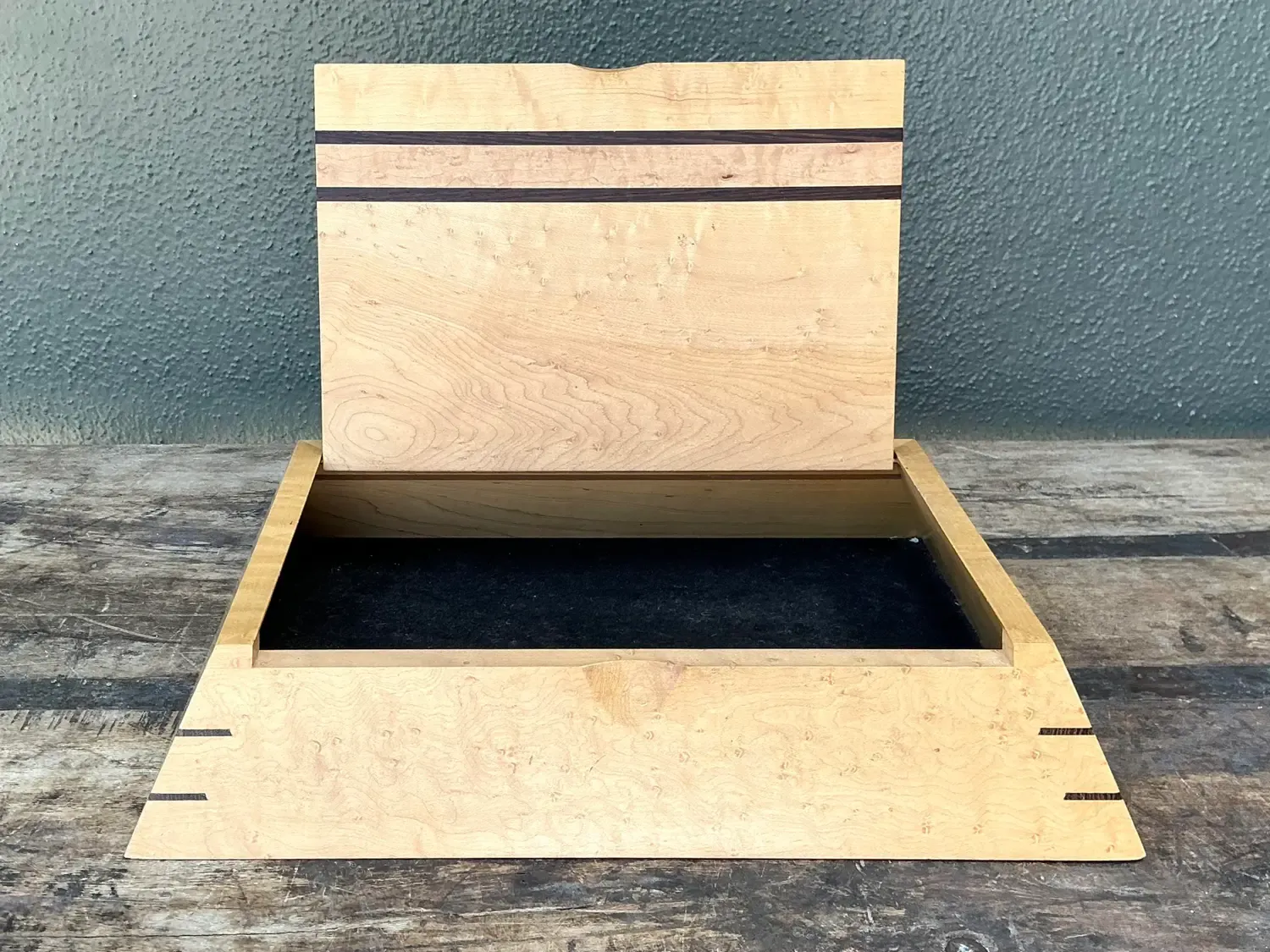 Vintage Burl Wood Angled Box — additional photo 5
