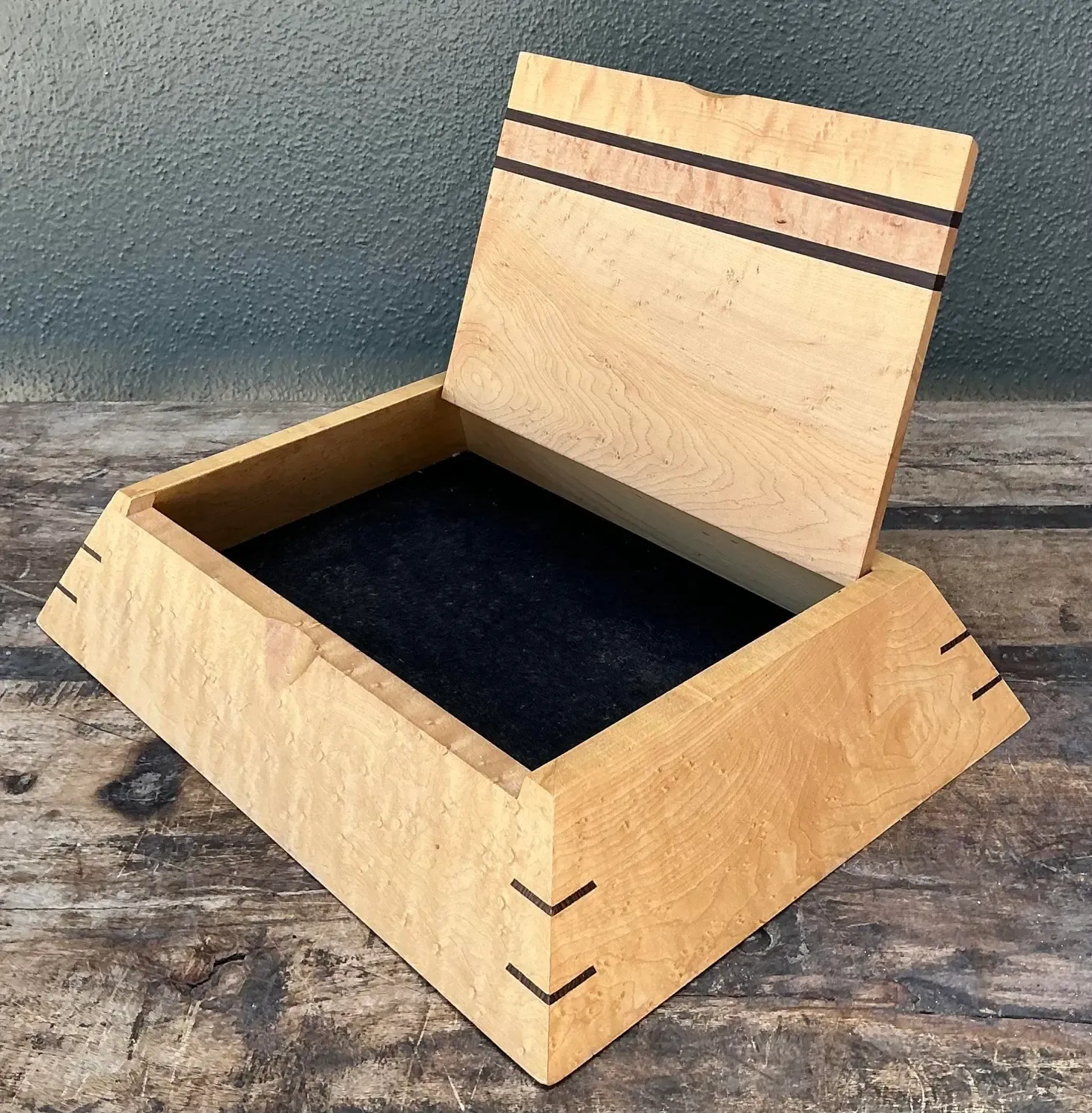 Vintage Burl Wood Angled Box — additional photo 6
