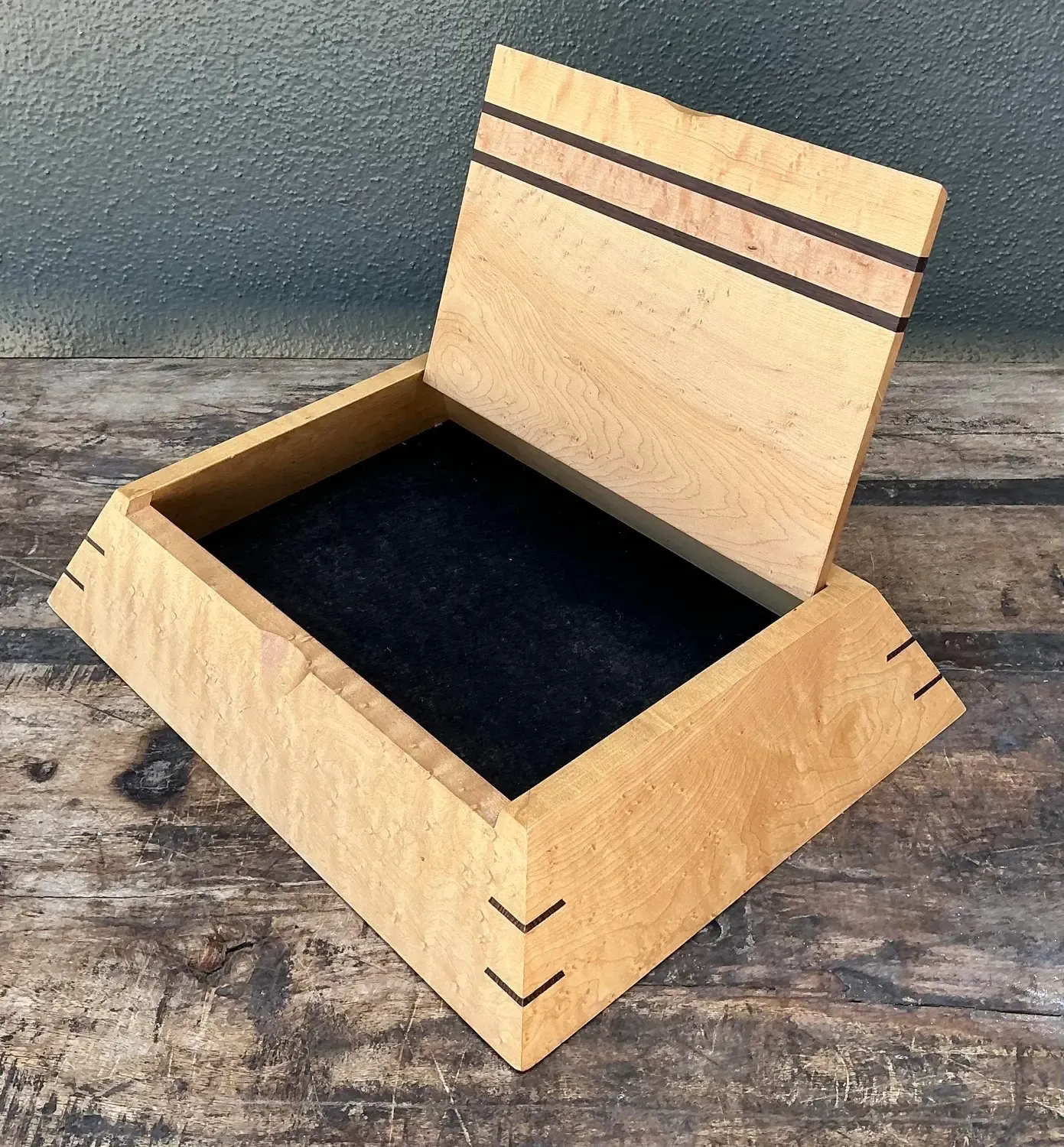 Vintage Burl Wood Angled Box — additional photo 7