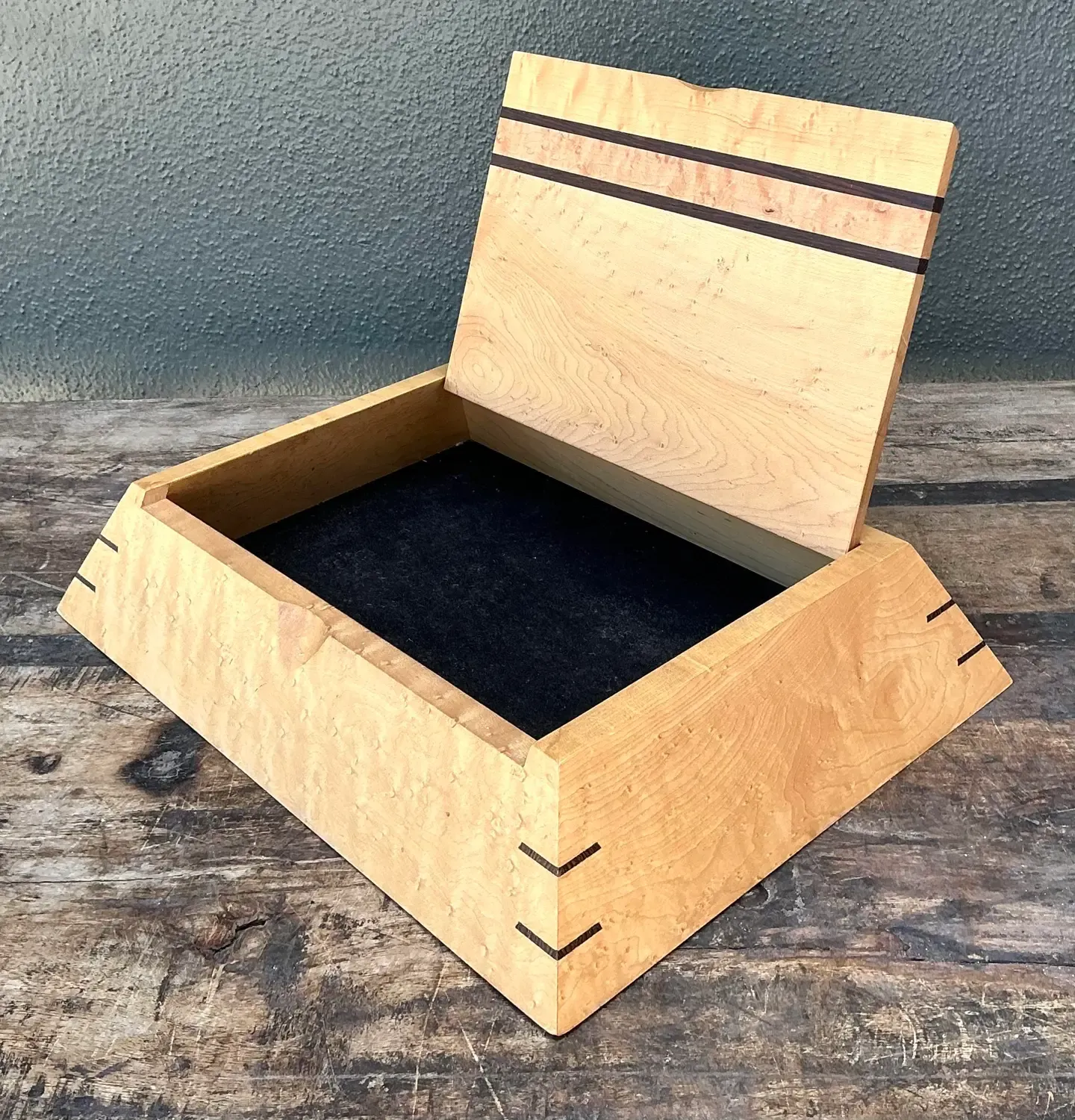 Vintage Burl Wood Angled Box — additional photo 8