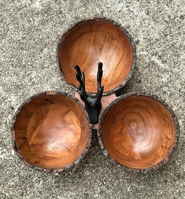 Vintage Burl Wood Buck Nut Bowl — additional photo 3
