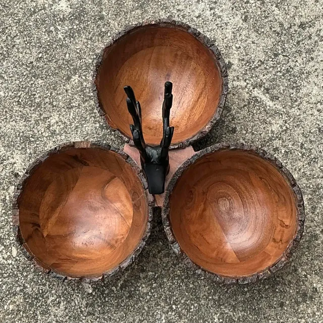 Vintage Burl Wood Buck Nut Bowl — additional photo 5