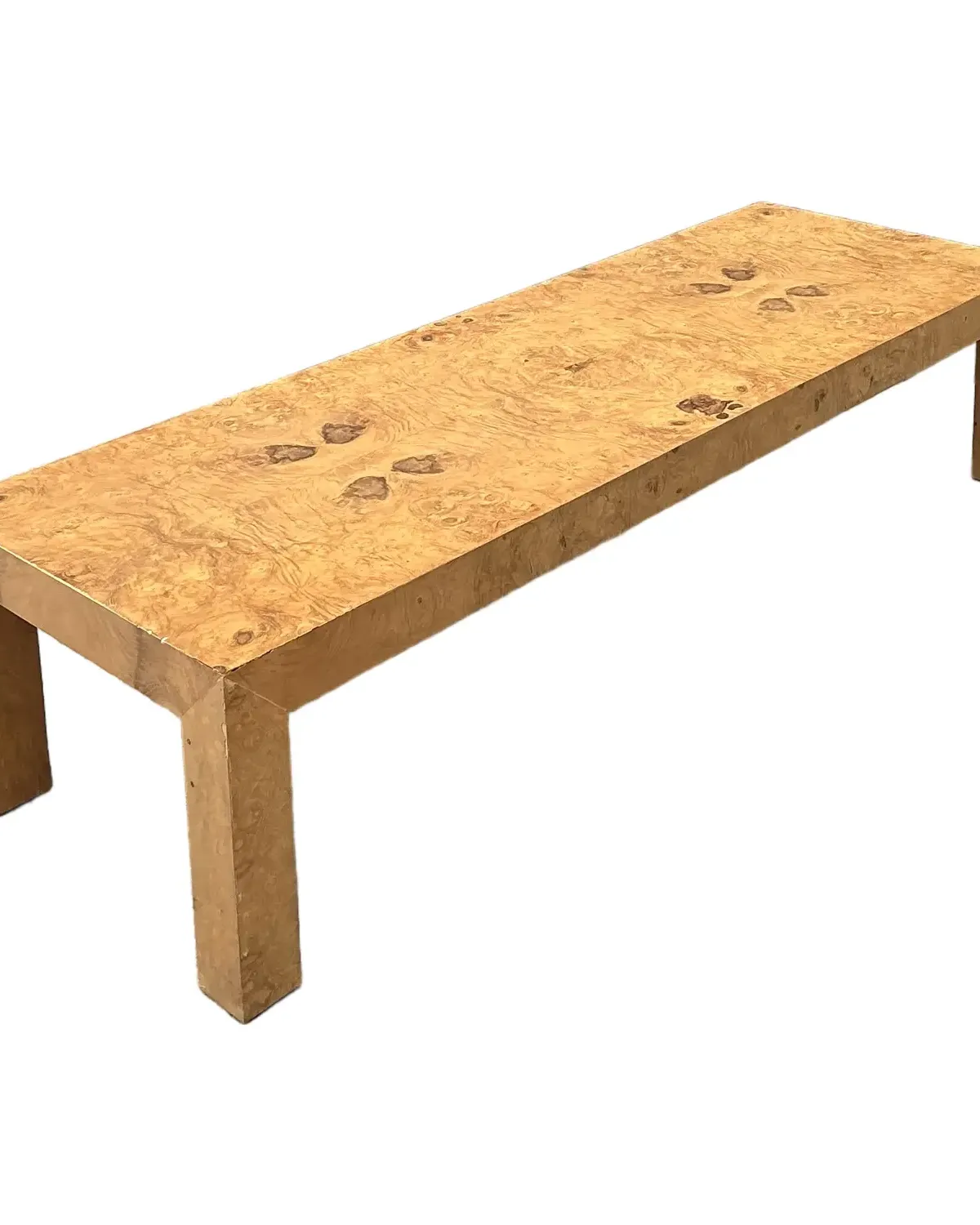 Vintage Burl Wood Parsons Coffee Table