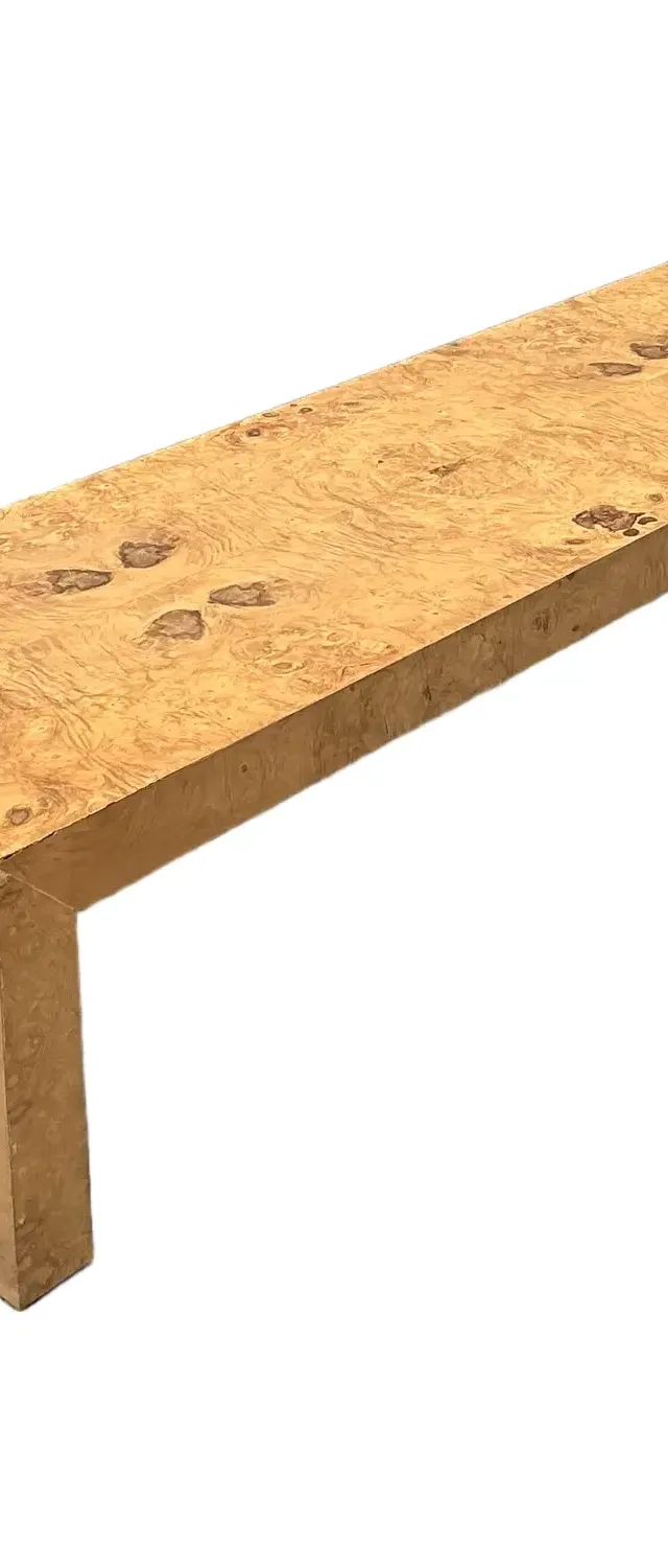 Vintage Burl Wood Parsons Coffee Table