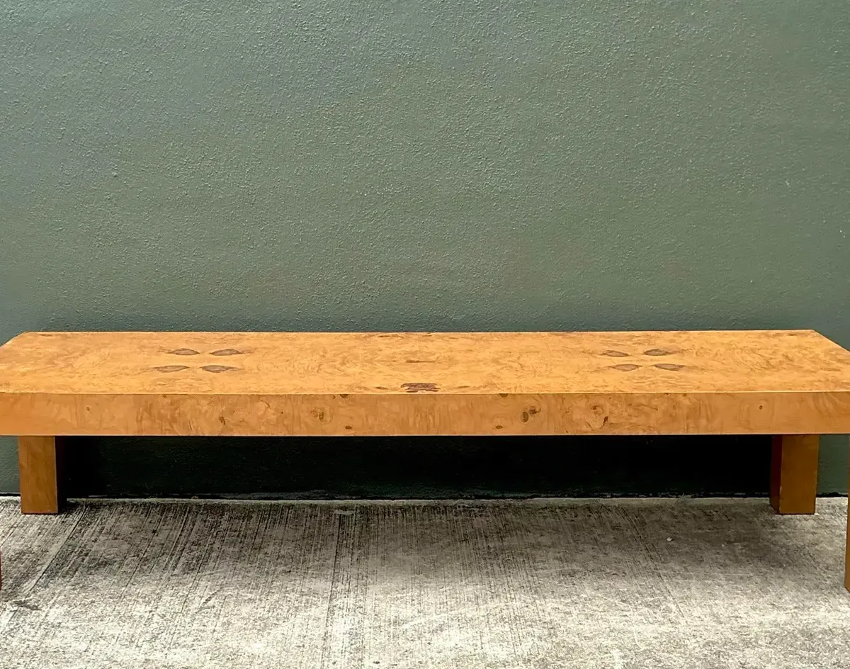 Vintage Burl Wood Parsons Coffee Table — additional photo 2