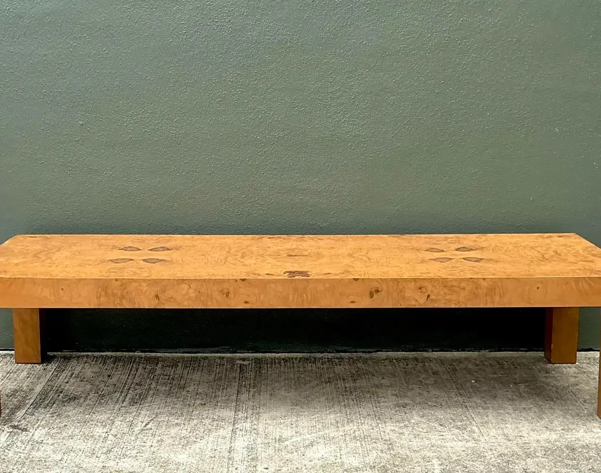 Vintage Burl Wood Parsons Coffee Table — additional photo 4
