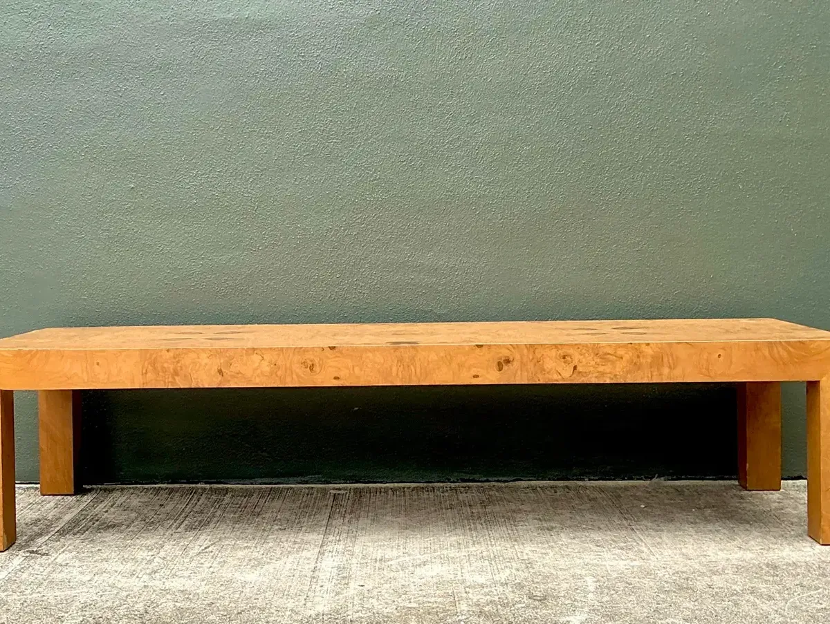Vintage Burl Wood Parsons Coffee Table — additional photo 5