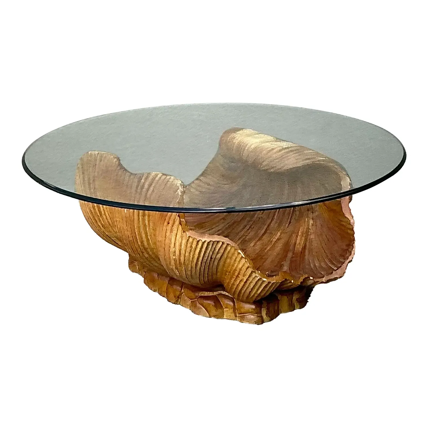 Vintage Carved Clam Shell Coffee Table — additional photo 1