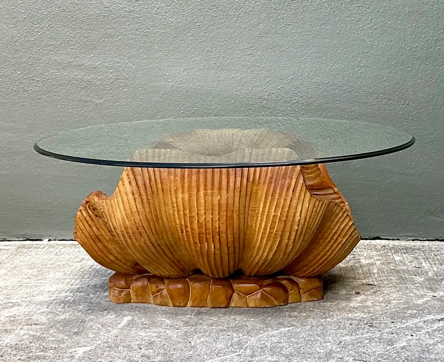 Vintage Carved Clam Shell Coffee Table — additional photo 2
